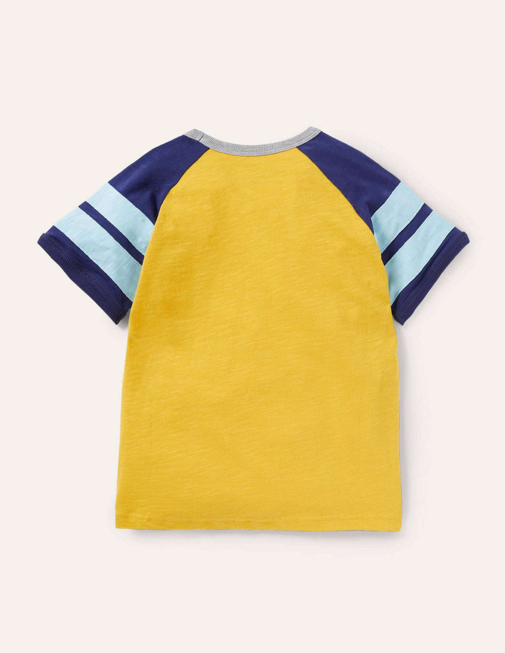 Raglan-T-Shirt in Blockfarben-Narzissengelb/Segelblau-2
