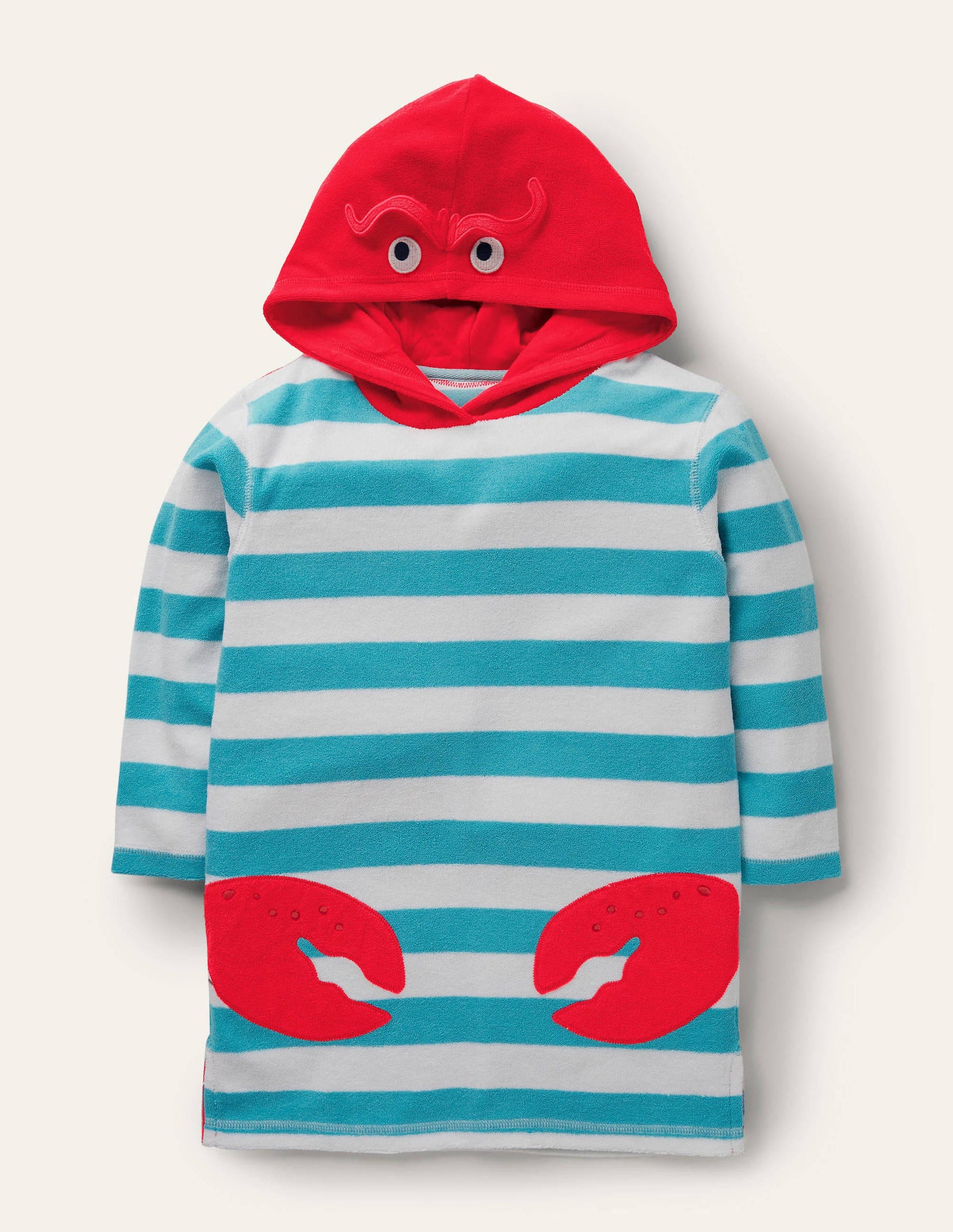 Poncho en éponge-Homard bleu aigue-marine-1