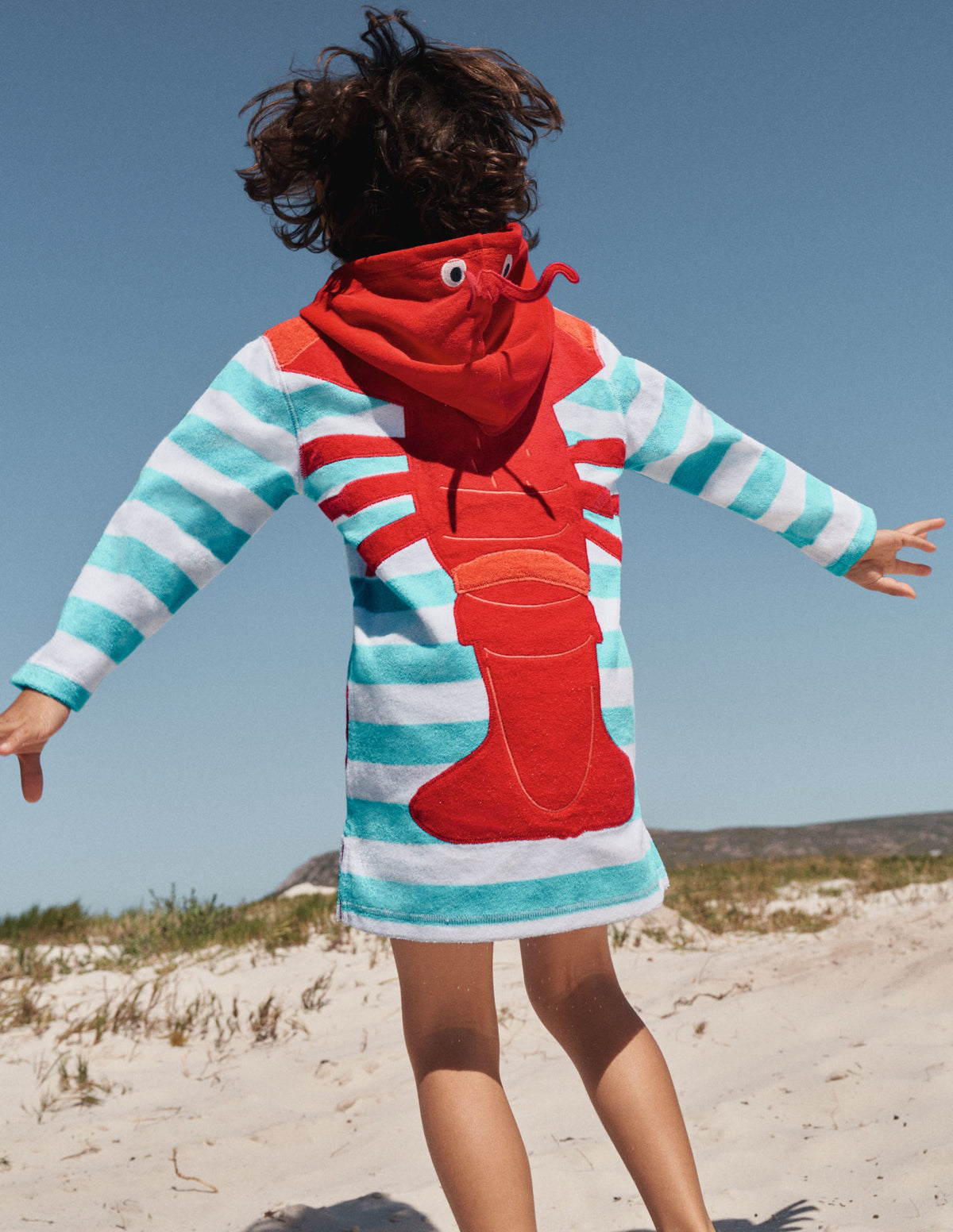 Poncho en éponge-Homard bleu aigue-marine-4