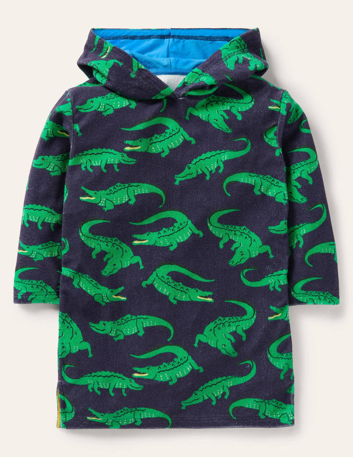 Frottee-Badeponcho-Schuluniform-Navy, Krokodile - Image 1