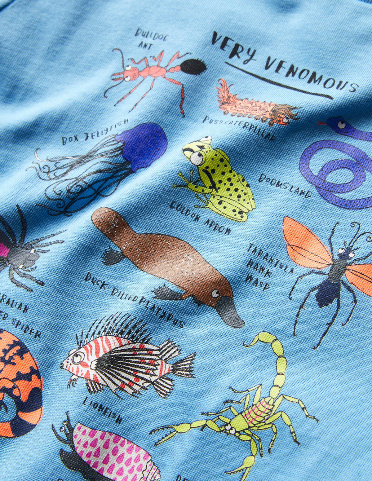 T-shirt à motif grille graphique-Animaux bleu surf-3