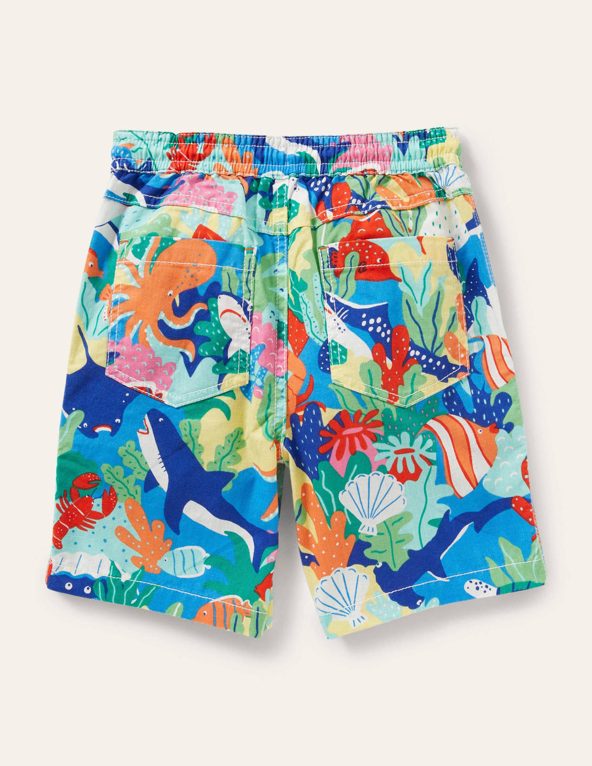 Pull-on Drawstring Shorts-Multi Rainbow Reef - Image 2