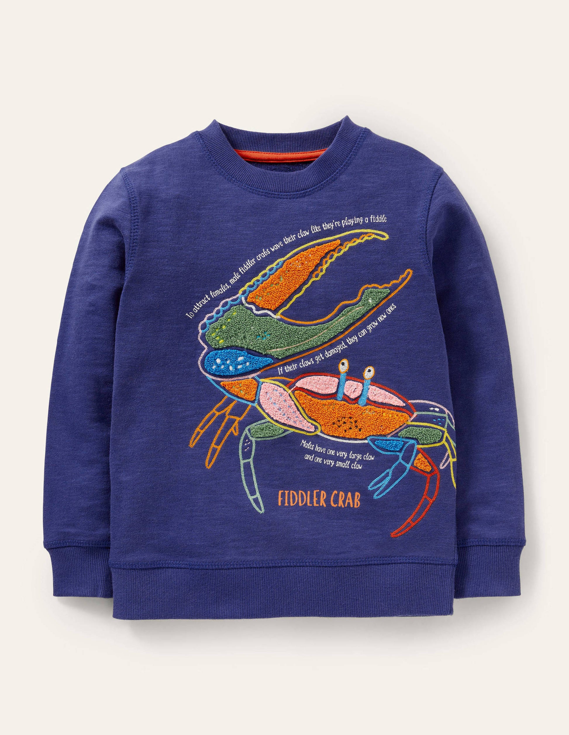 Sweatshirt mit Krabbenapplikation-Segelblau-1