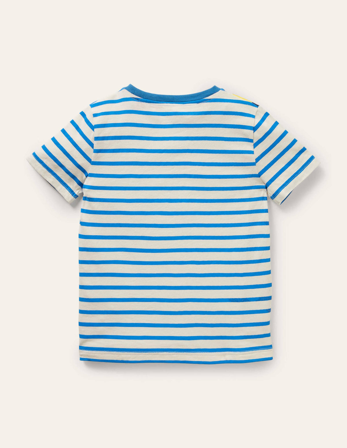 Gestreiftes T-Shirt mit Tierapplikation-Naturweiß/Marokkoblau, Giraffe-2