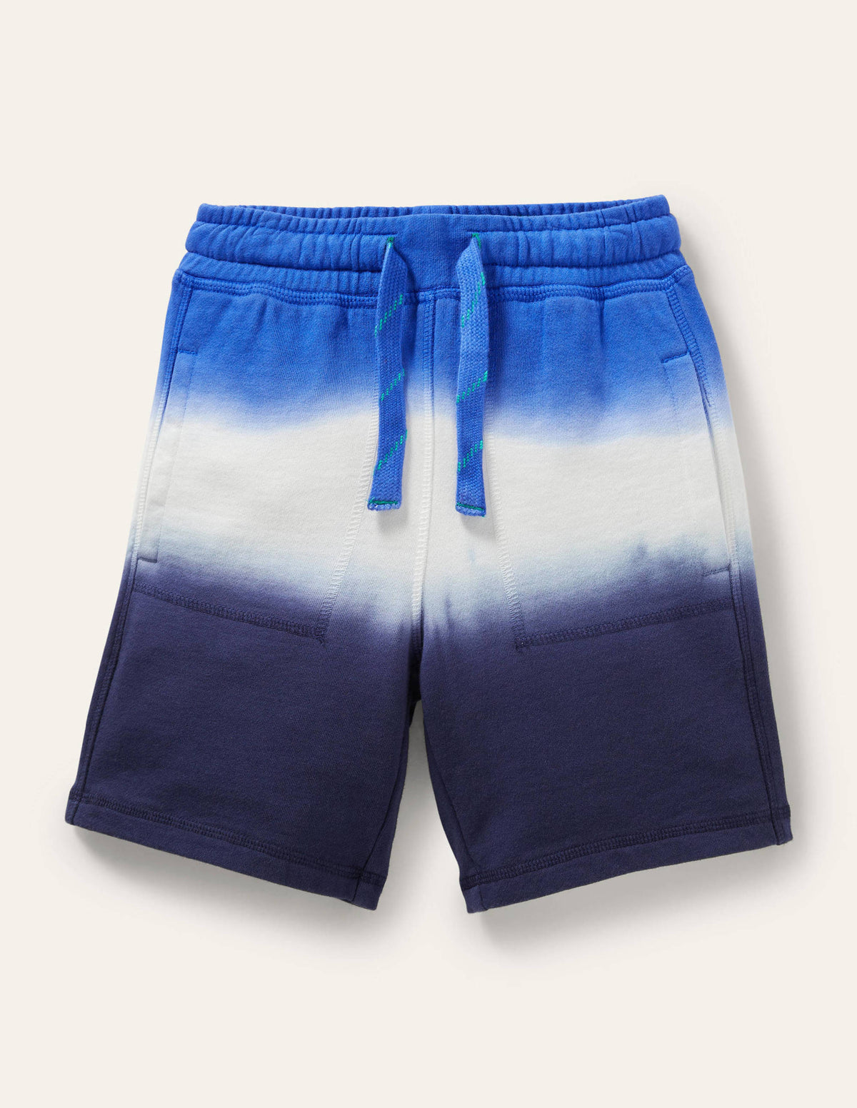 Short de survêtement teint en pièce-Bleu effet dip-dye - Image 1