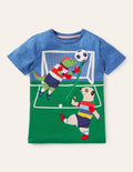 Oberteil mit Reißverschluss und Applikation-Elisabethanisches Blau, Fußball