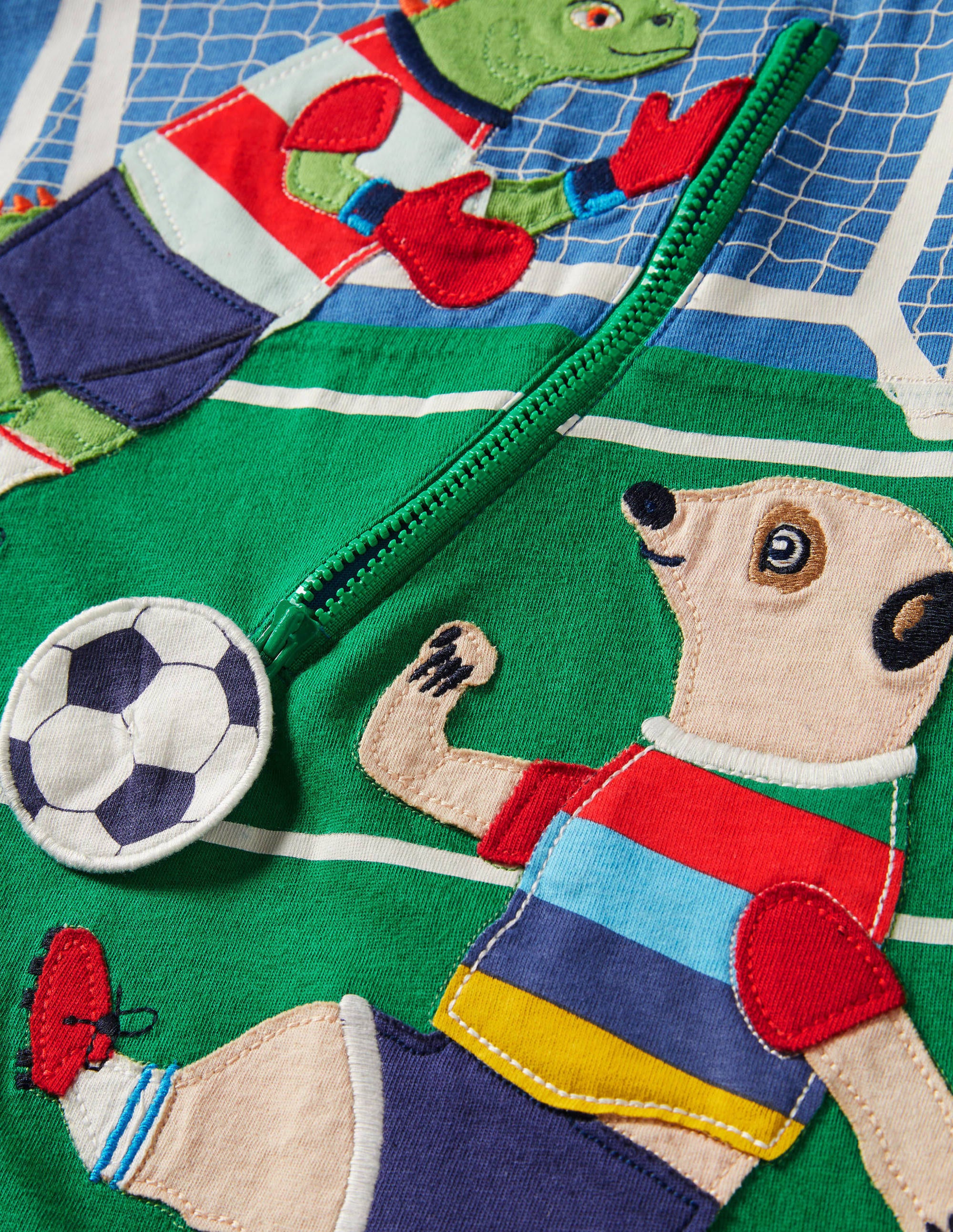 Oberteil mit Reißverschluss und Applikation-Elisabethanisches Blau, Fußball - Image 3