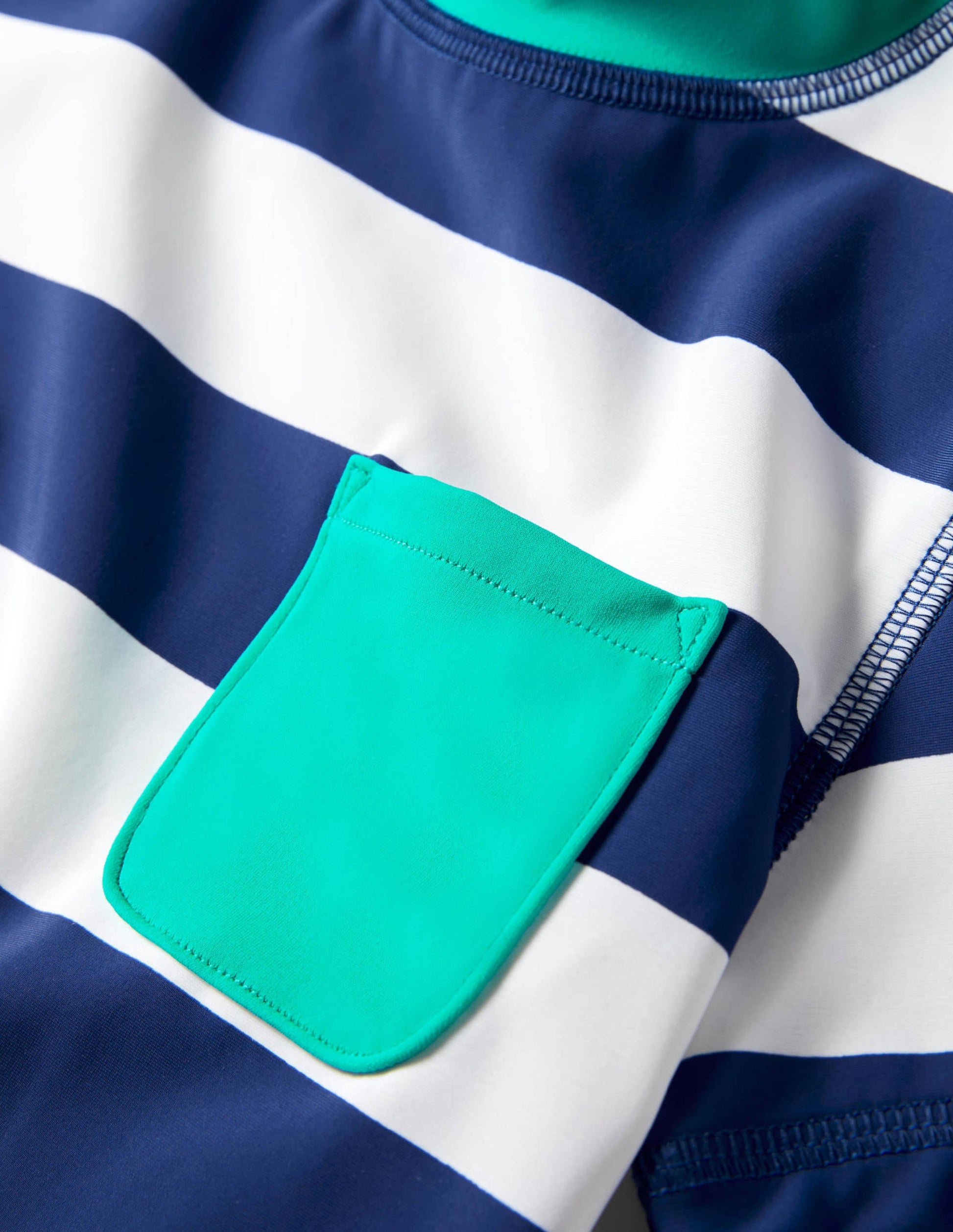 Badeshirt mit kurzen Ärmeln-Wellenblau/Weiß-3