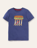 T-Shirt mit Erdmännchenmotiv-Segelblau, Erdmännchen