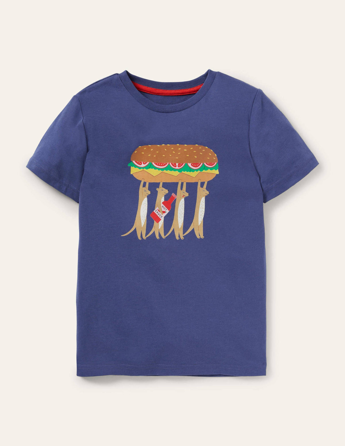 T-Shirt mit Erdmännchenmotiv-Segelblau, Erdmännchen-1