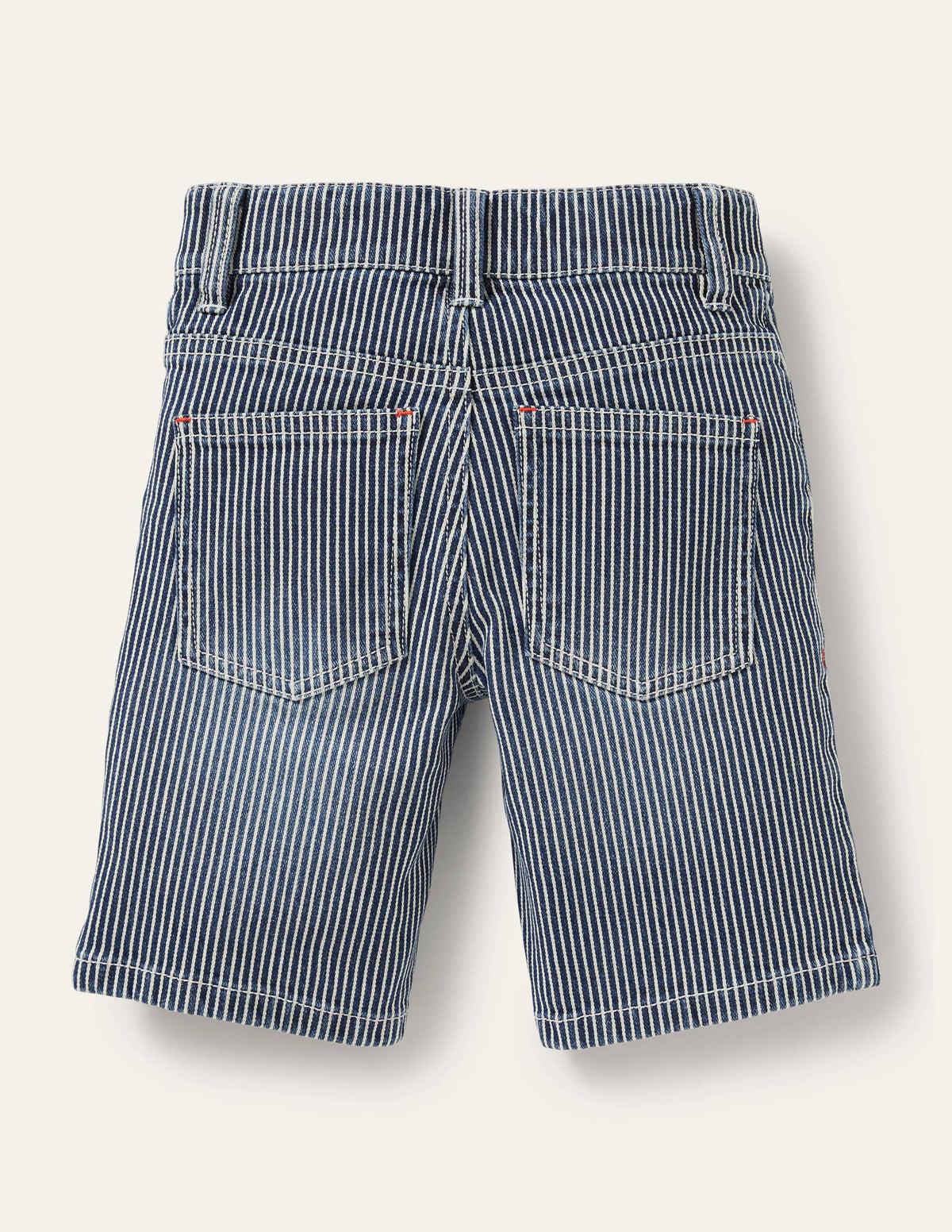 Adventure-flex Denim Shorts-Indigo Blue Ticking-2