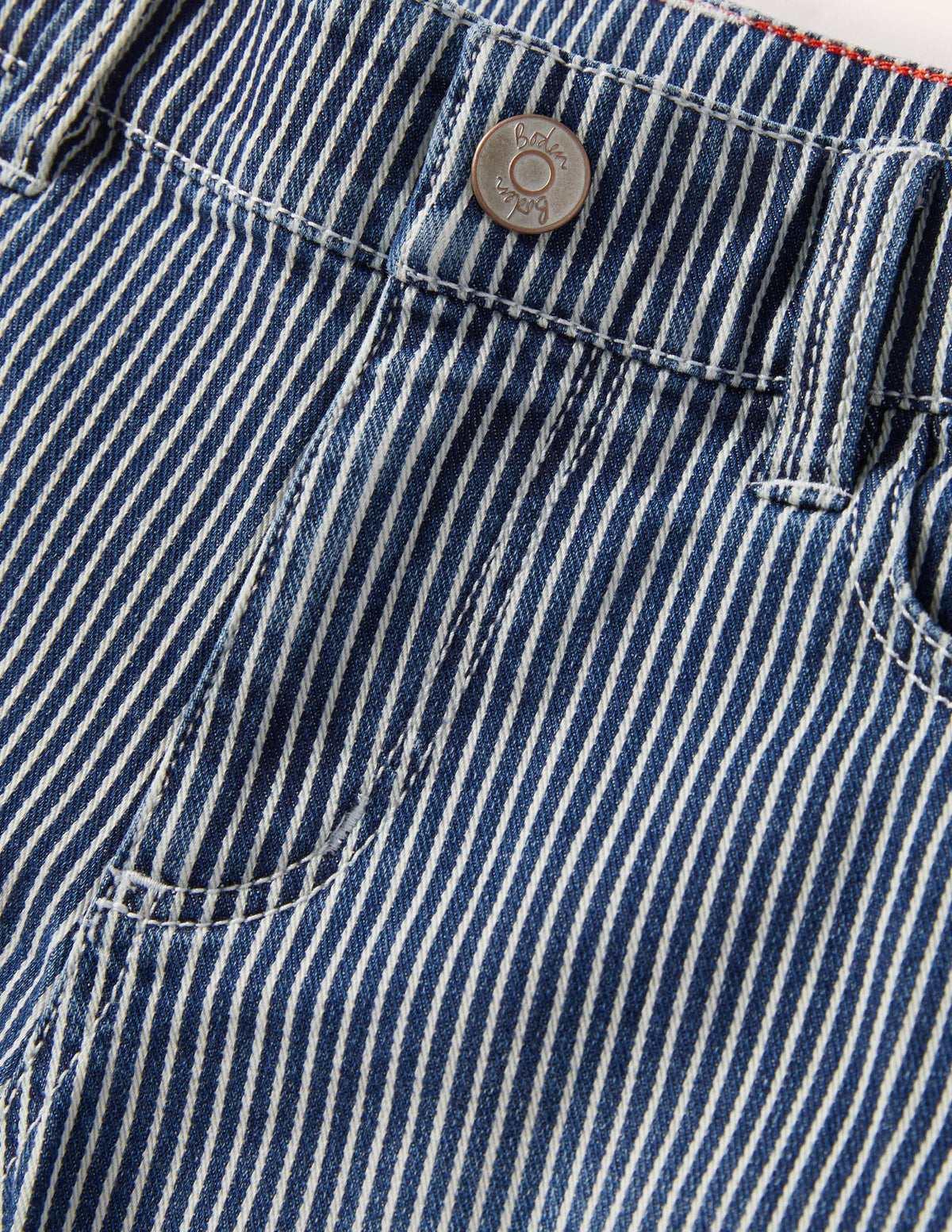 Adventure-flex Denim Shorts-Indigo Blue Ticking - Image 3