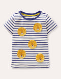 T-shirt en crochet-Lions bleu tribord/ivoire