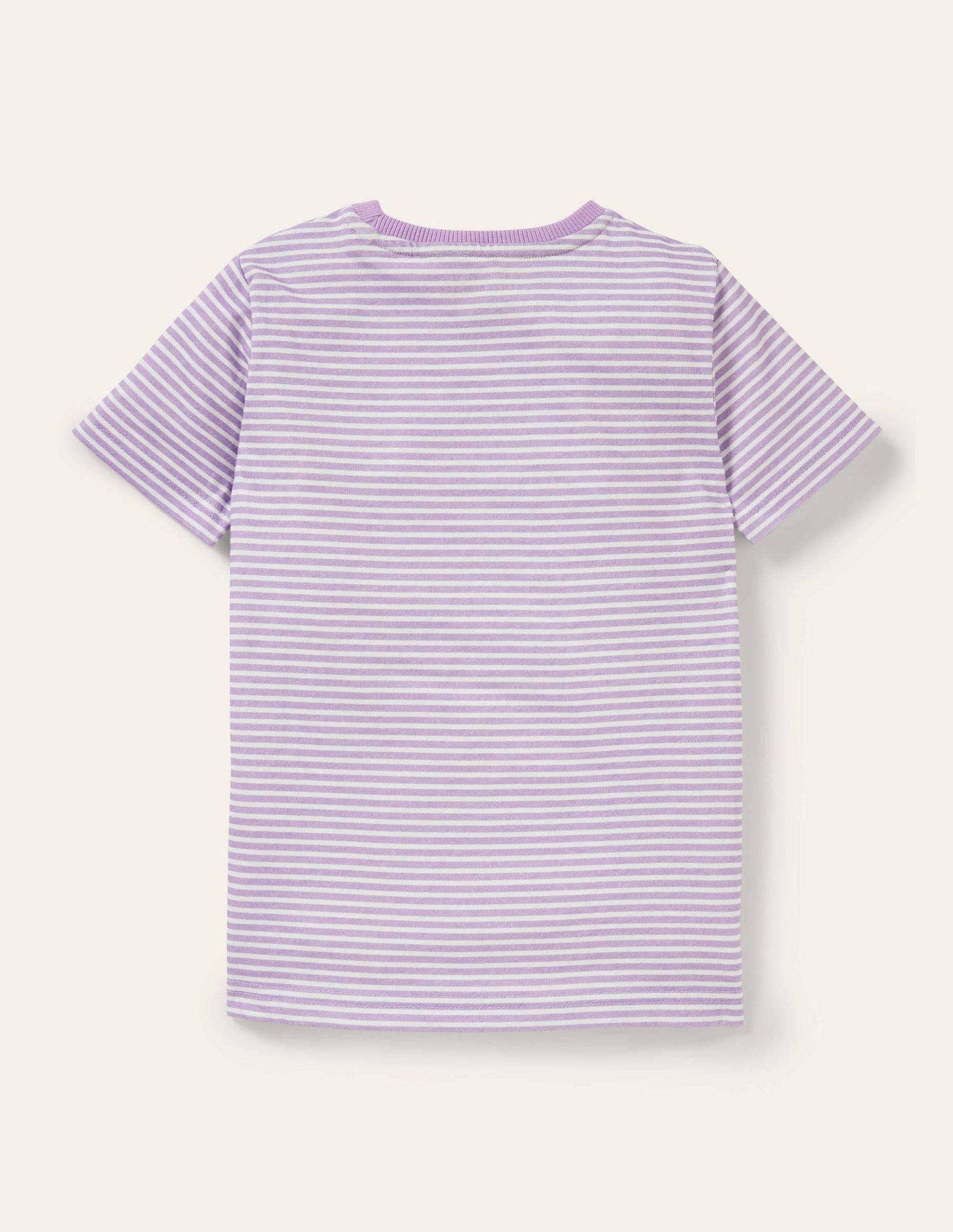 Gestreiftes T-Shirt mit Tierapplikation-Kühles Violett, Krokodil-2