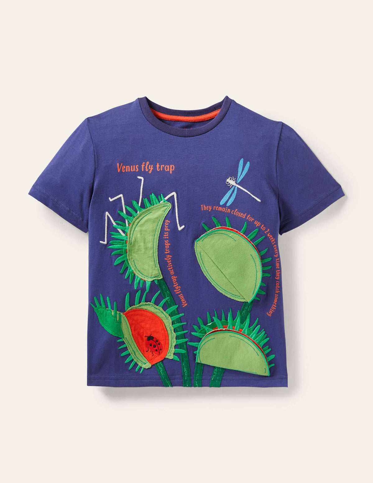 Educational Flap T-shirt-College Navy Venus Fly Trap - Image 1