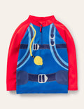 Originelles USF-Langarmshirt-Rot/Türkis, Taucher