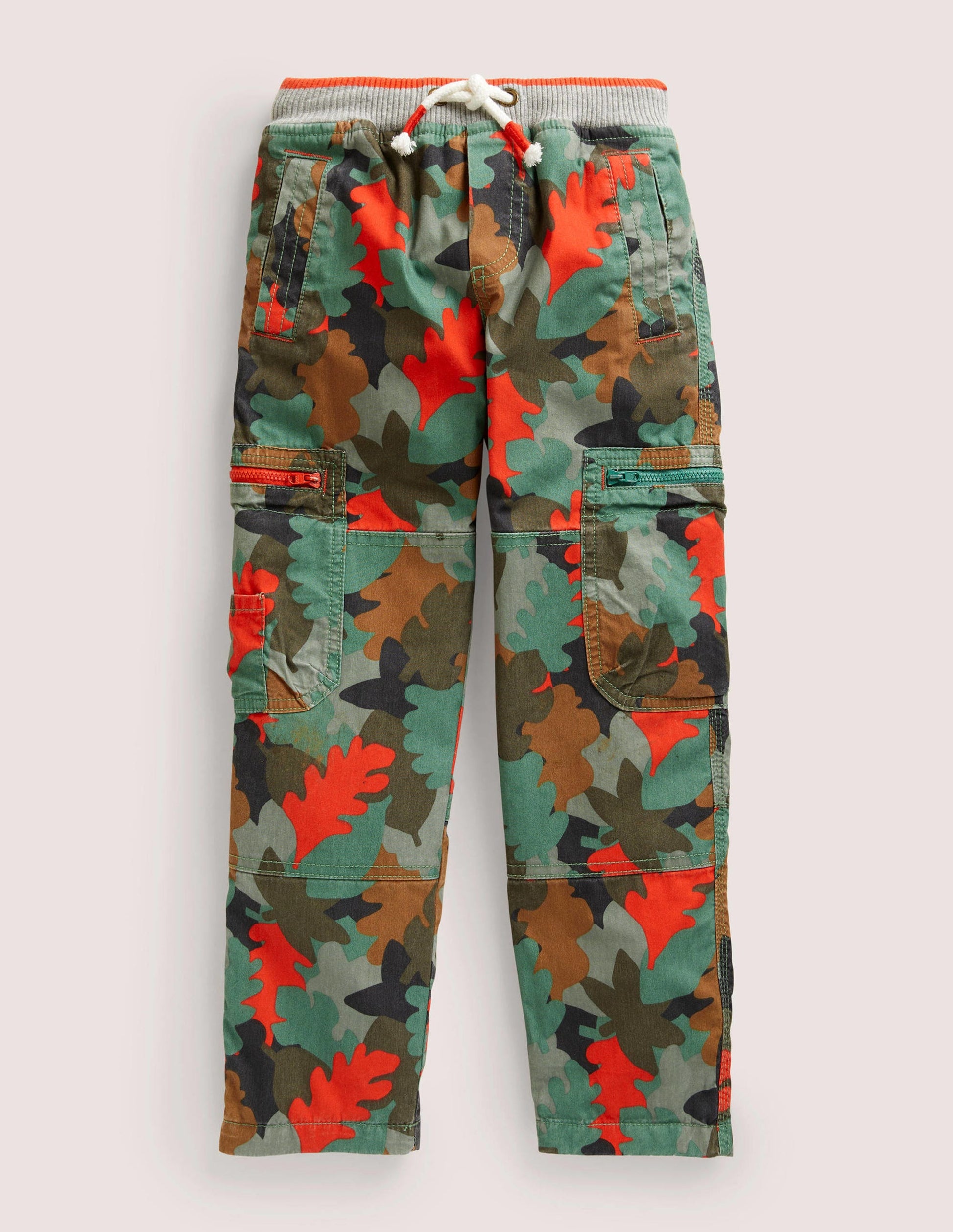 Pantalon cargo doublé cosy-Camouflage feuille d'automne romarin-1