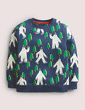 Printed Sweatshirt-College Navy Yeti