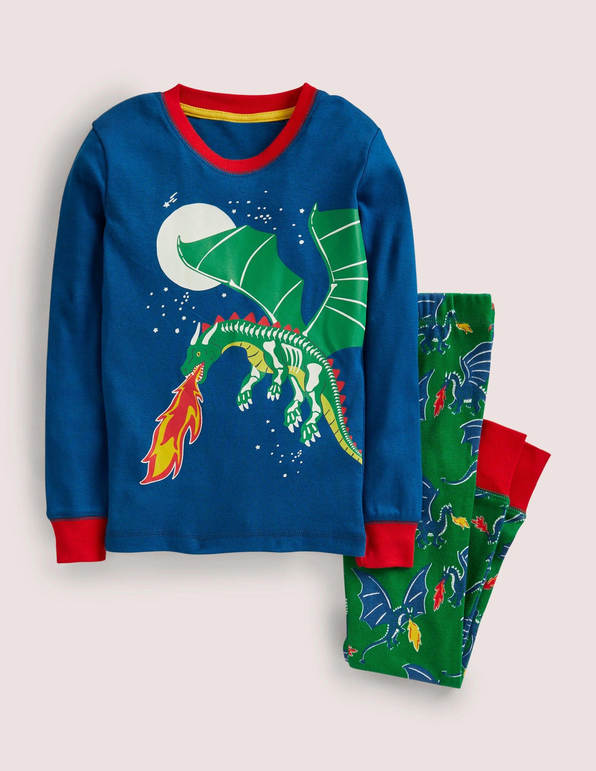 Pyjama phosphorescent douillet-Dragon bleu baltique-1