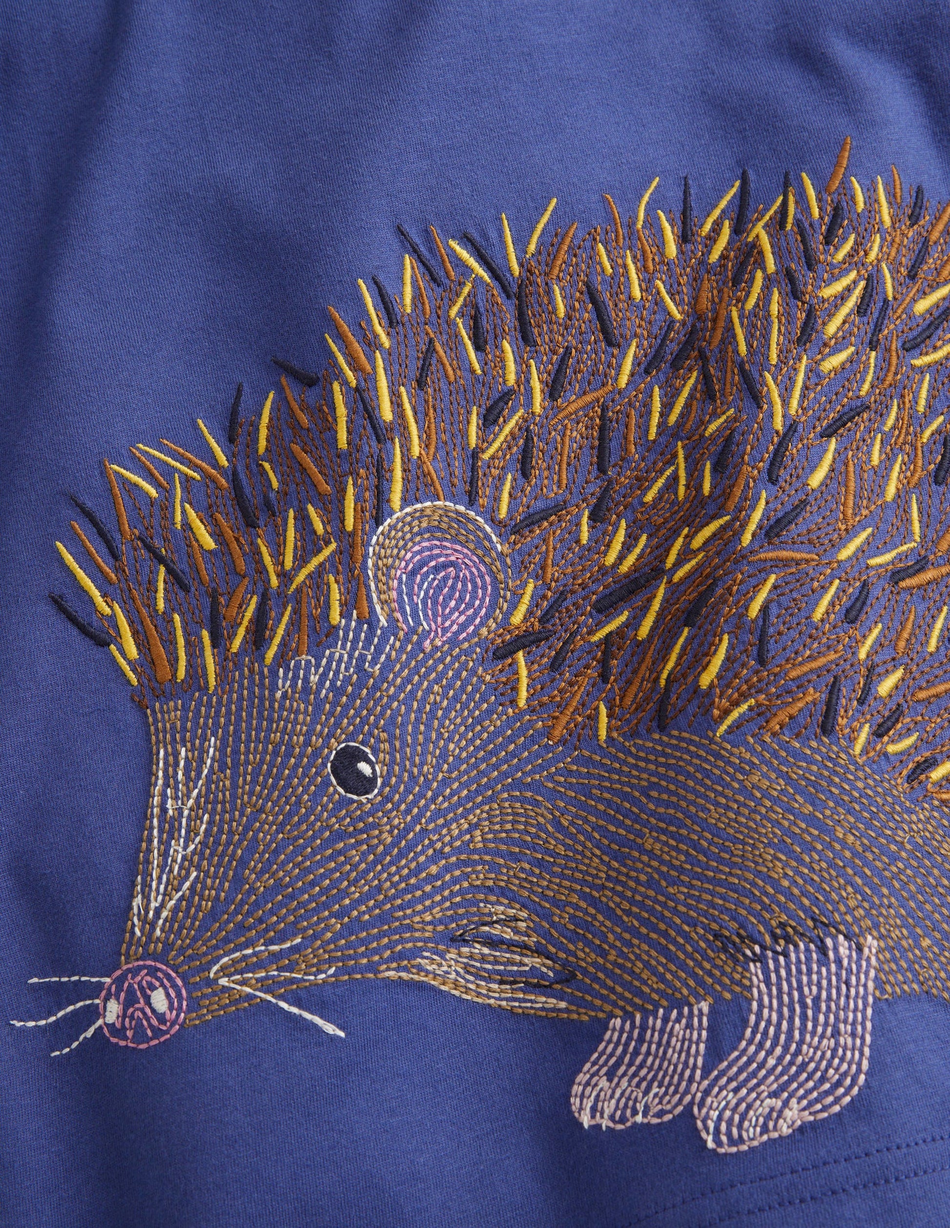 Oberteil mit Superstitch-Segelblau, Igel-3