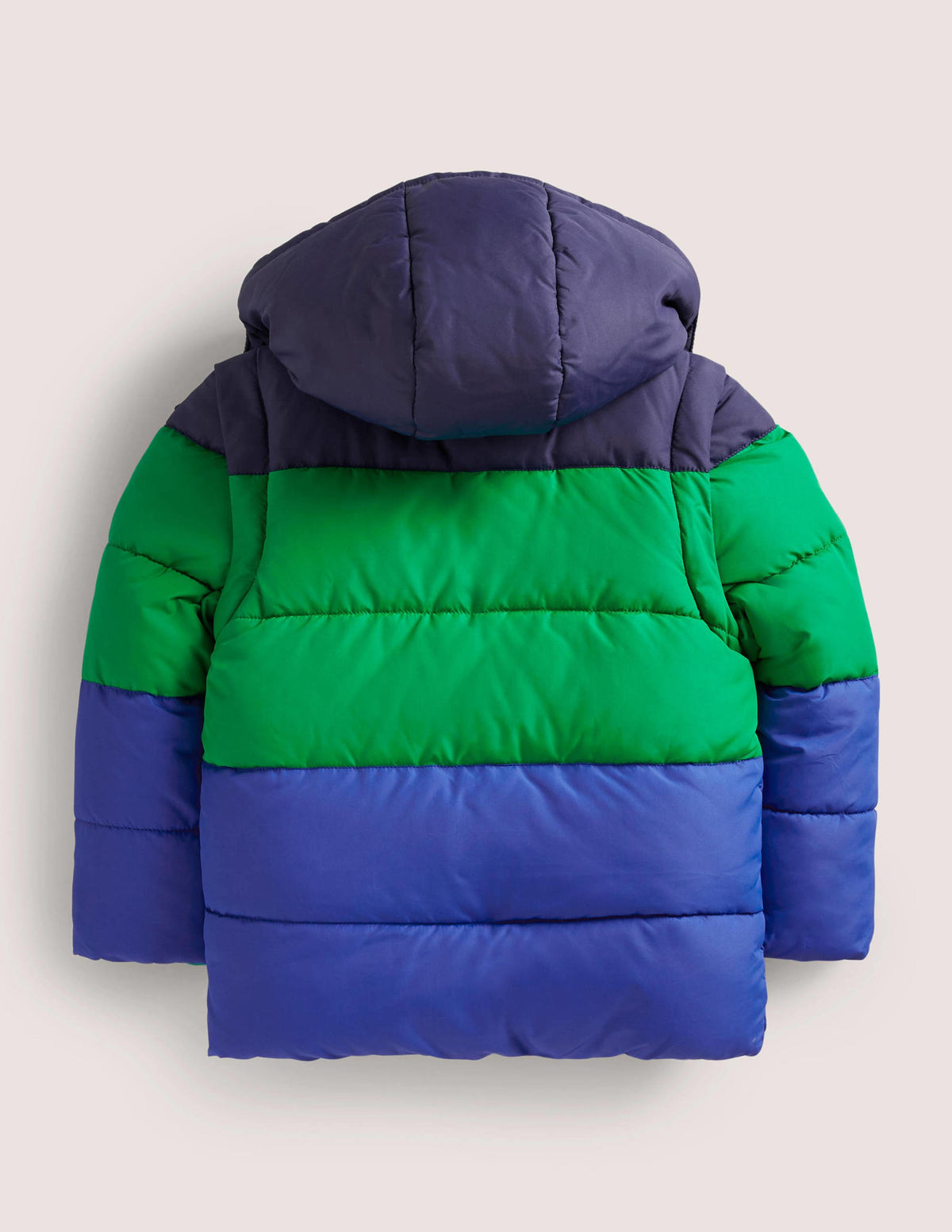 Colourblock 2-in-1 Puffer Jacket-Colourblock bleu marine universitaire/vert - Image 2