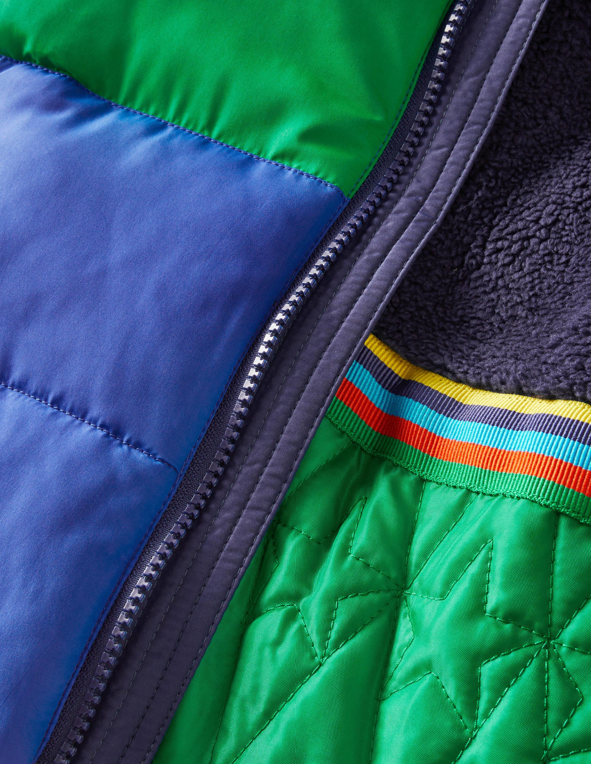 Colourblock 2-in-1 Puffer Jacket-Colourblock bleu marine universitaire/vert - Image 3
