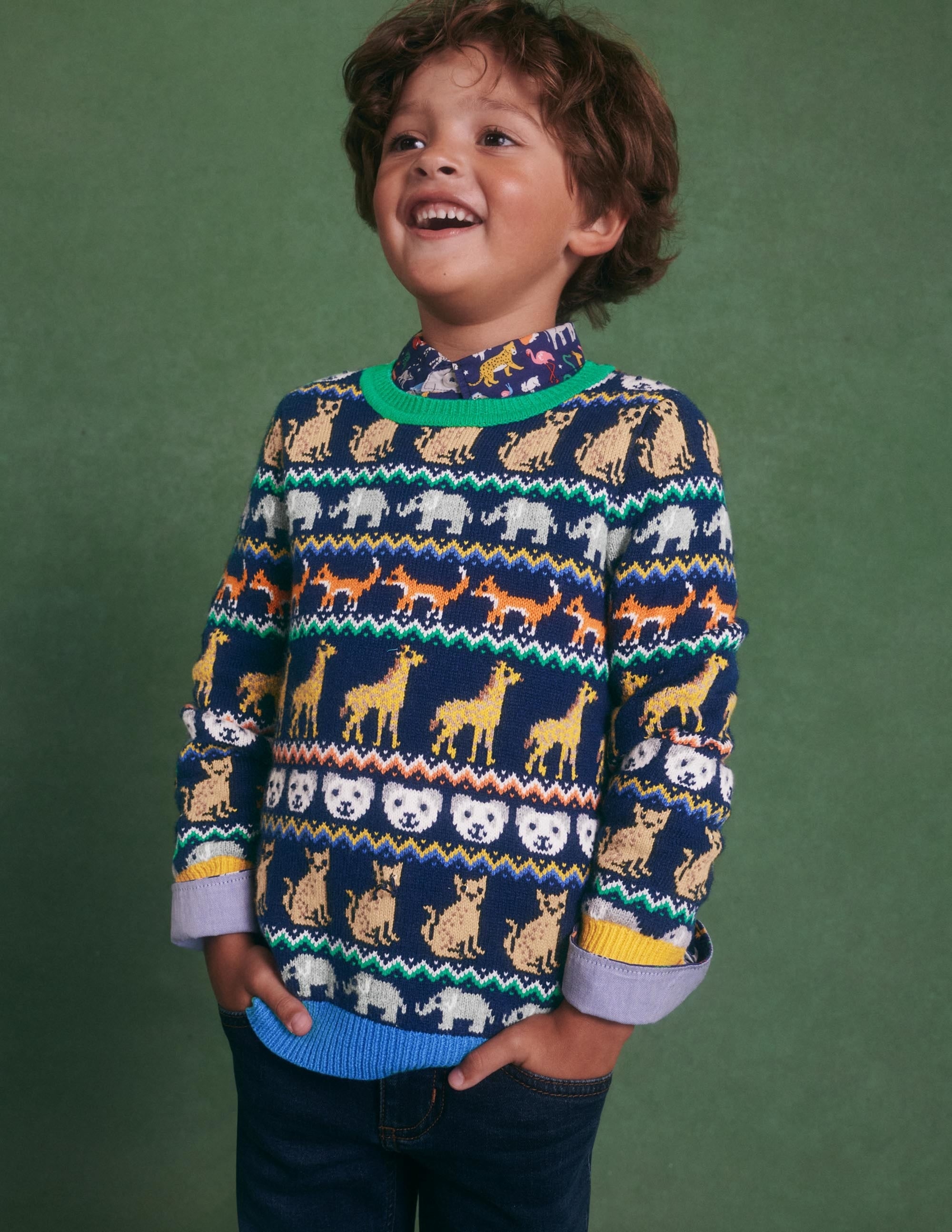 Fair-Isle-Pullover-Schuluniform-Navy, Tier-Fair-Isle-Muster - Image 5