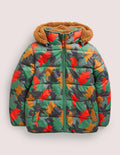 Autumn Leaf Reversible Teddy Puffer Jacket-Rosmaringrün, Herbstlaub-Camouflage