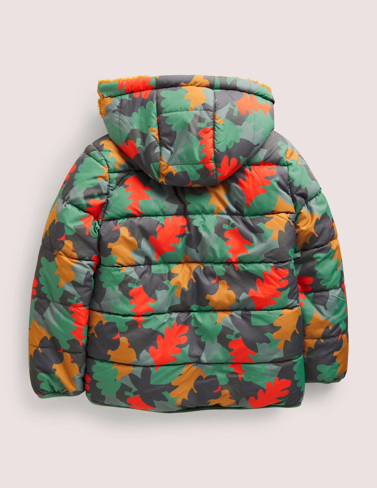 Autumn Leaf Reversible Teddy Puffer Jacket-Rosmaringrün, Herbstlaub-Camouflage - Image 2