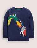 Oberteil mit Grafik-Schuluniform-Navy, Drache