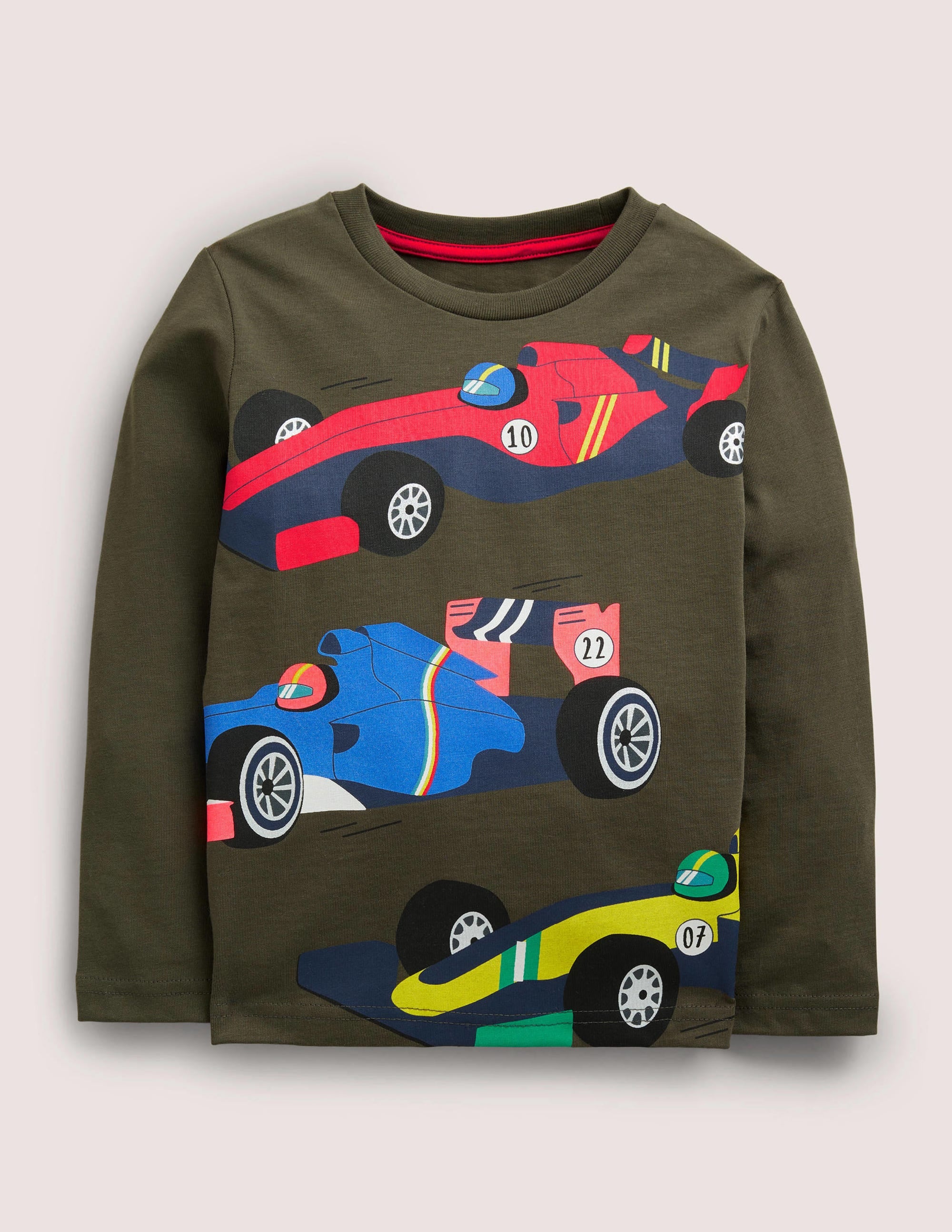 Oberteil mit Grafik-Klassisches Khaki, Rennautos - Image 1