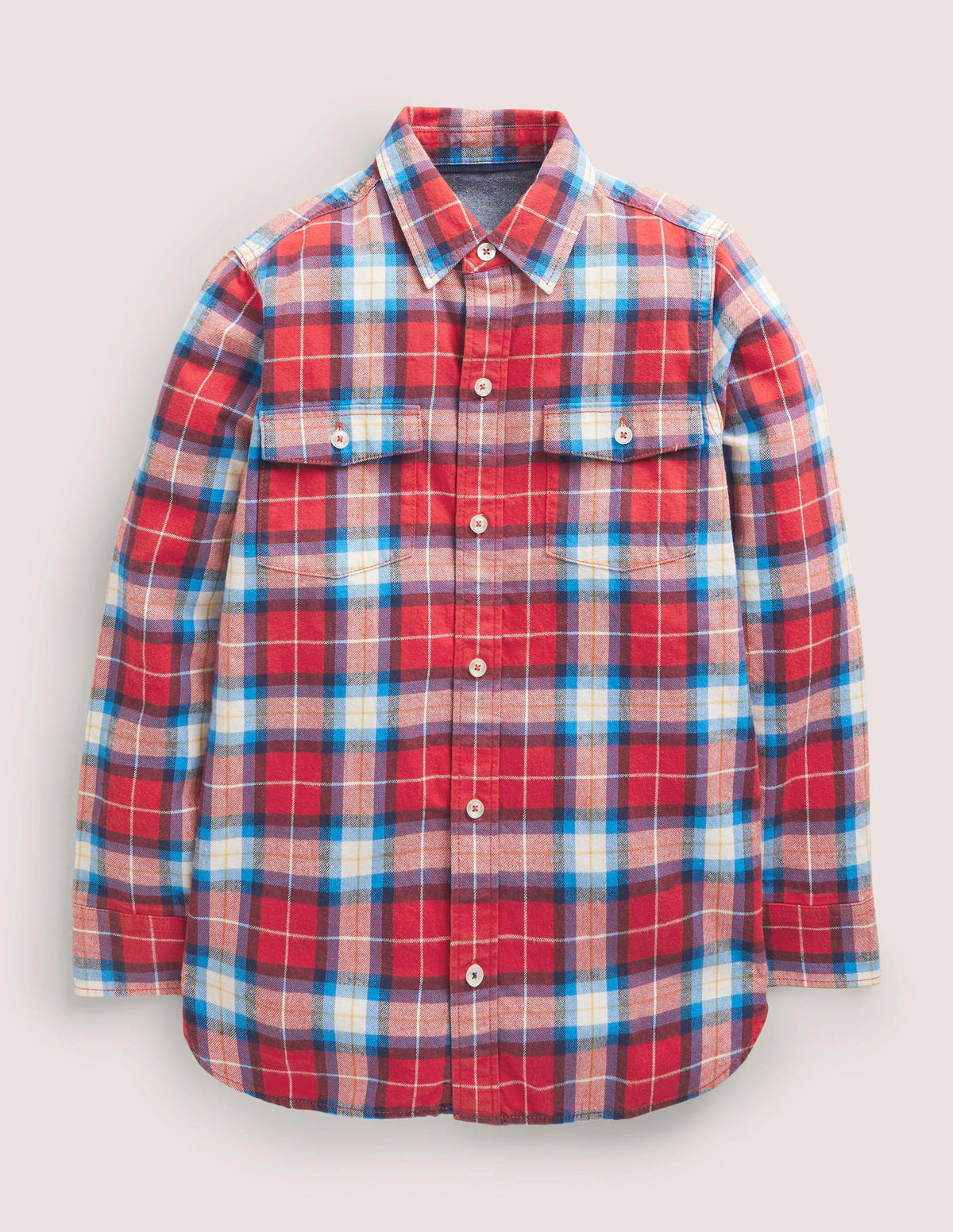 Cosy Brushed Check Shirt-Rockabilly Red Check-1