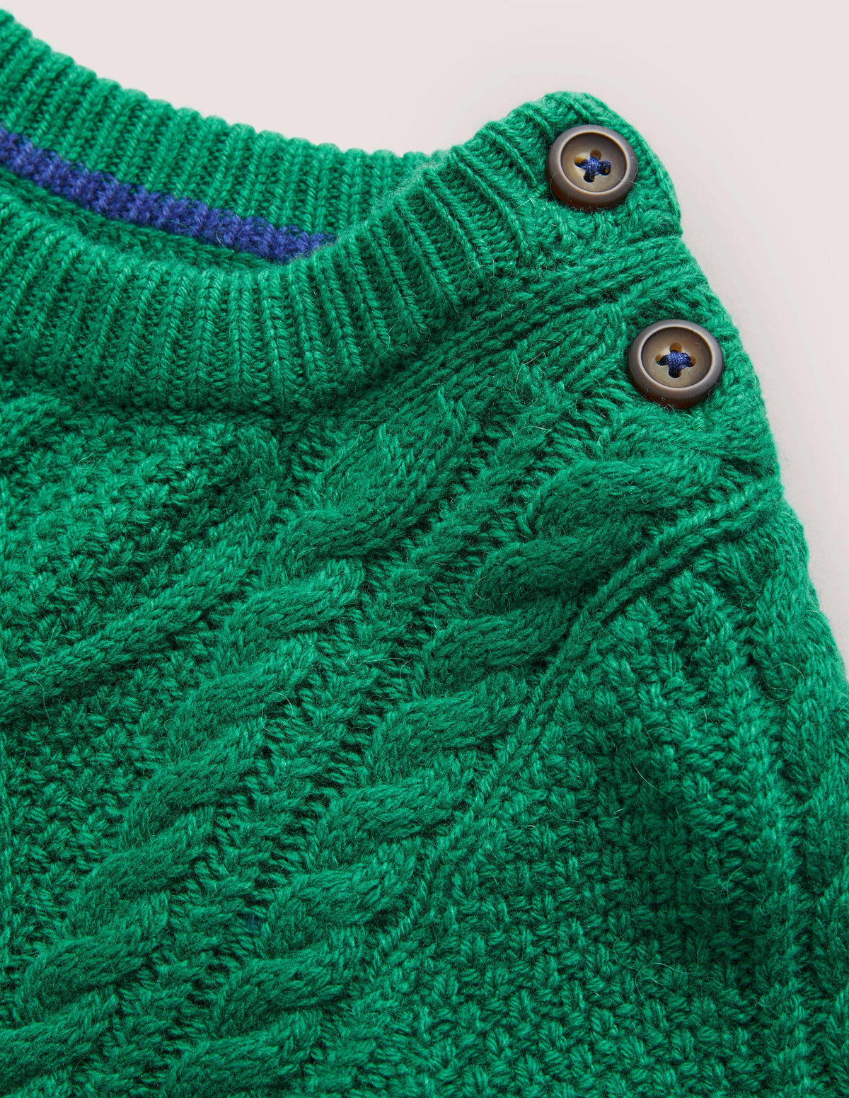 Zopfstrickpullover mit Rundhalsausschnitt-Waldgrün - Image 3