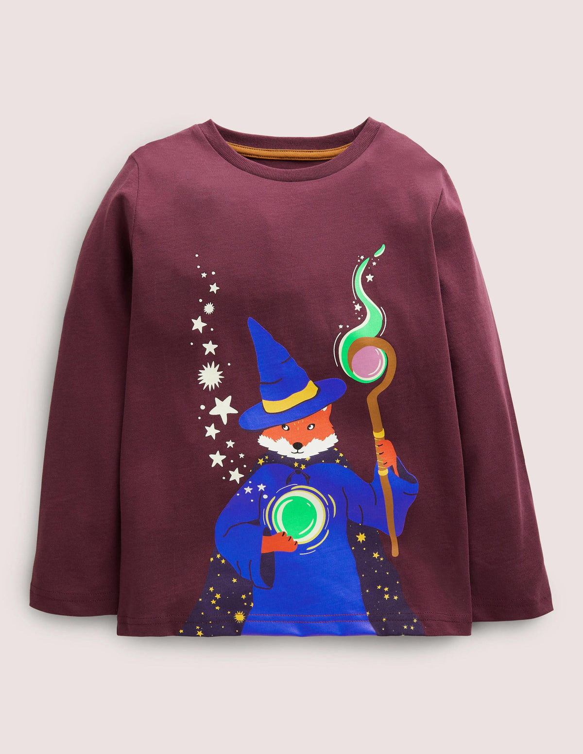 Printed Glowing Wizard T-shirt-Berry Fox Glow Wizard - Image 1