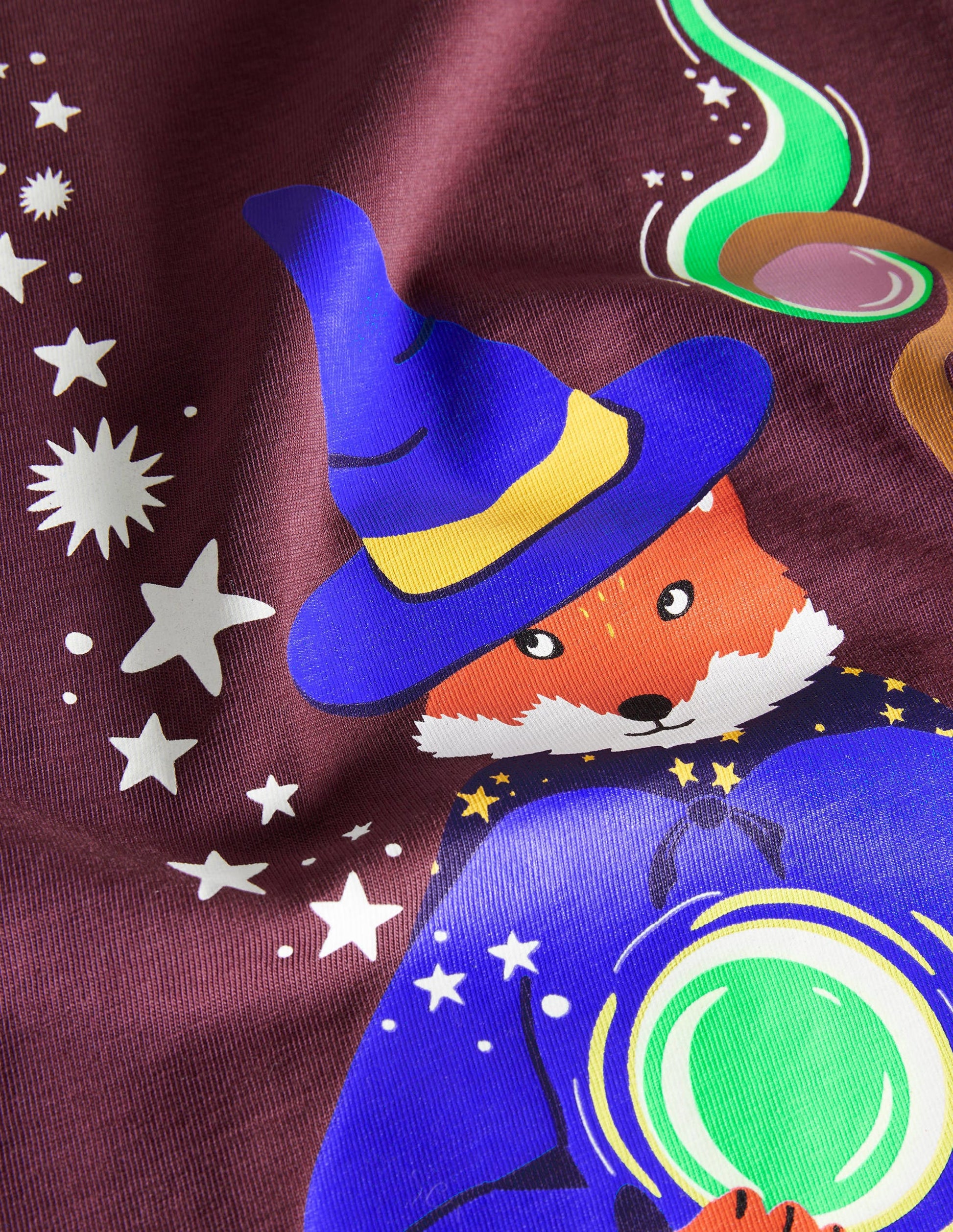 Printed Glowing Wizard T-shirt-Berry Fox Glow Wizard-3
