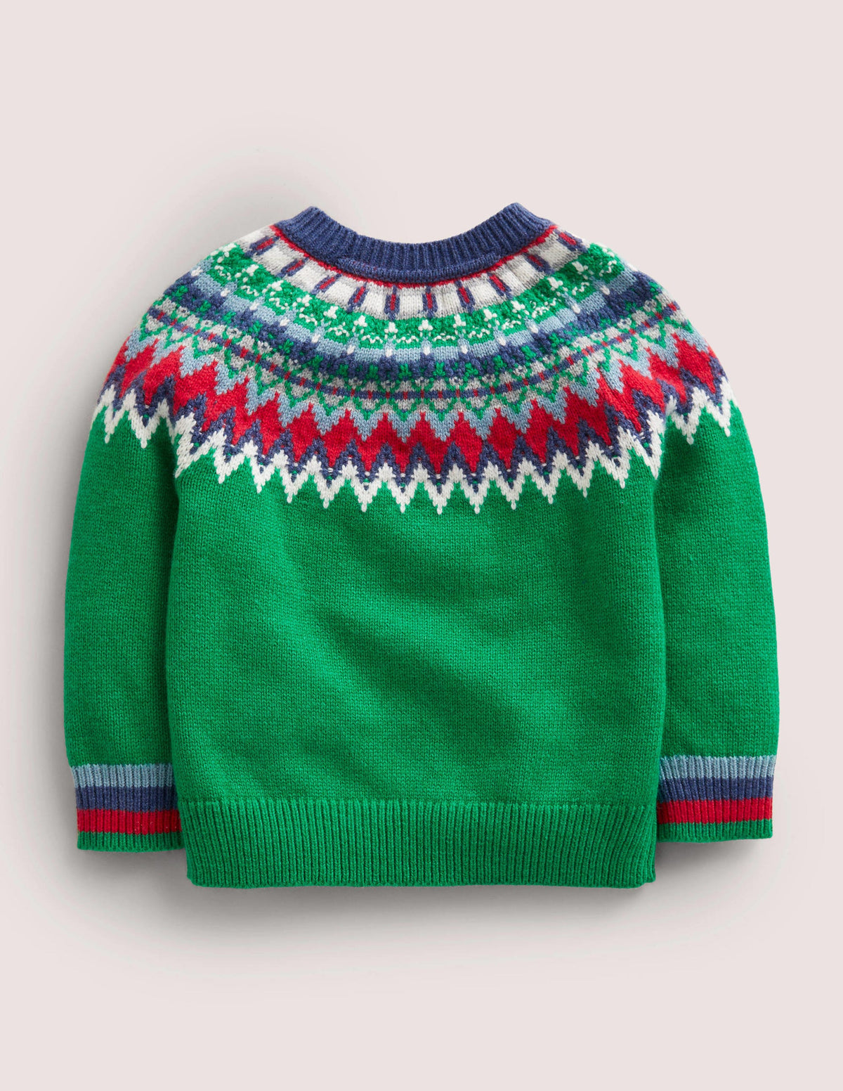 Klassischer Fair-Isle-Pullover-Trekking-Grün, Buntes Fair-Isle-Muster - Image 2