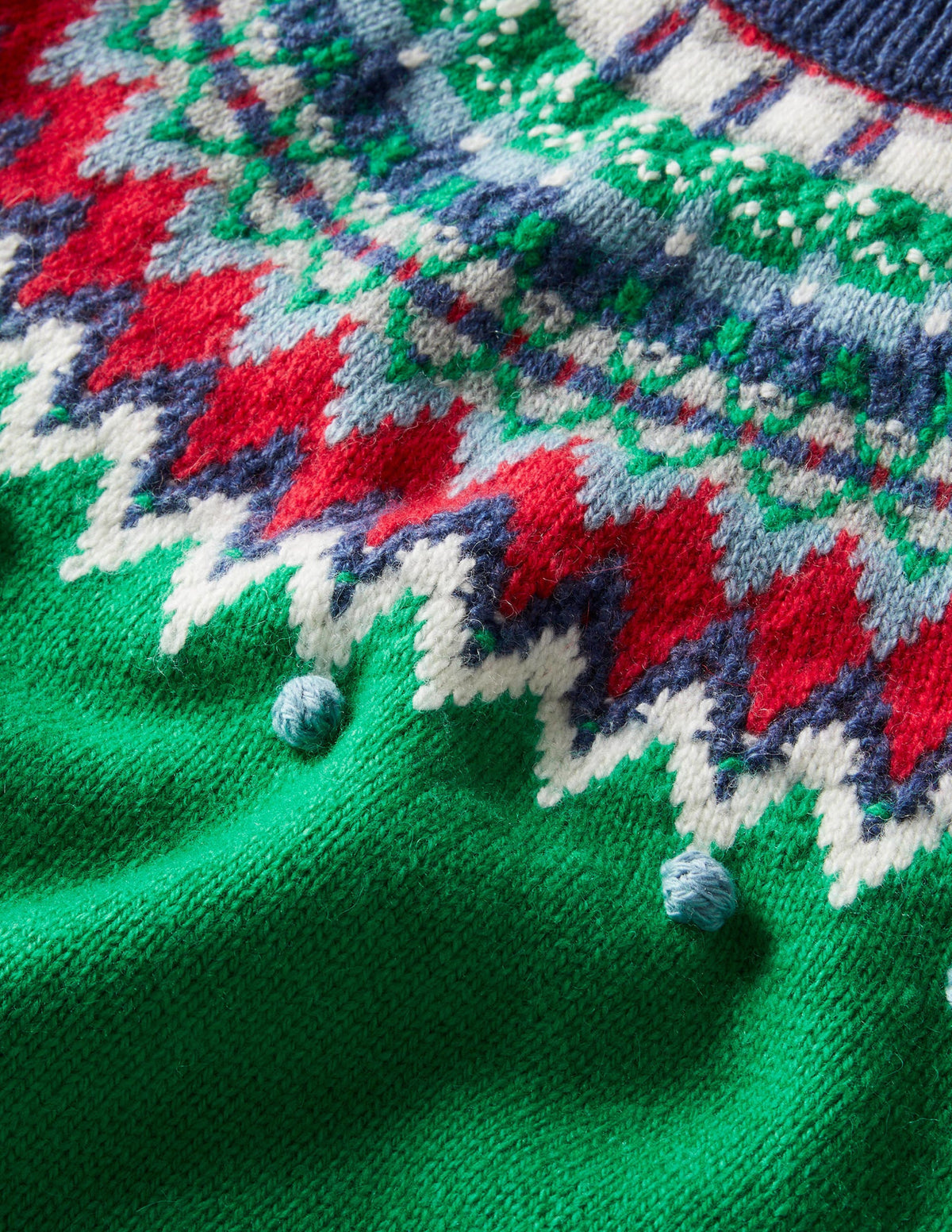 Klassischer Fair-Isle-Pullover-Trekking-Grün, Buntes Fair-Isle-Muster - Image 3