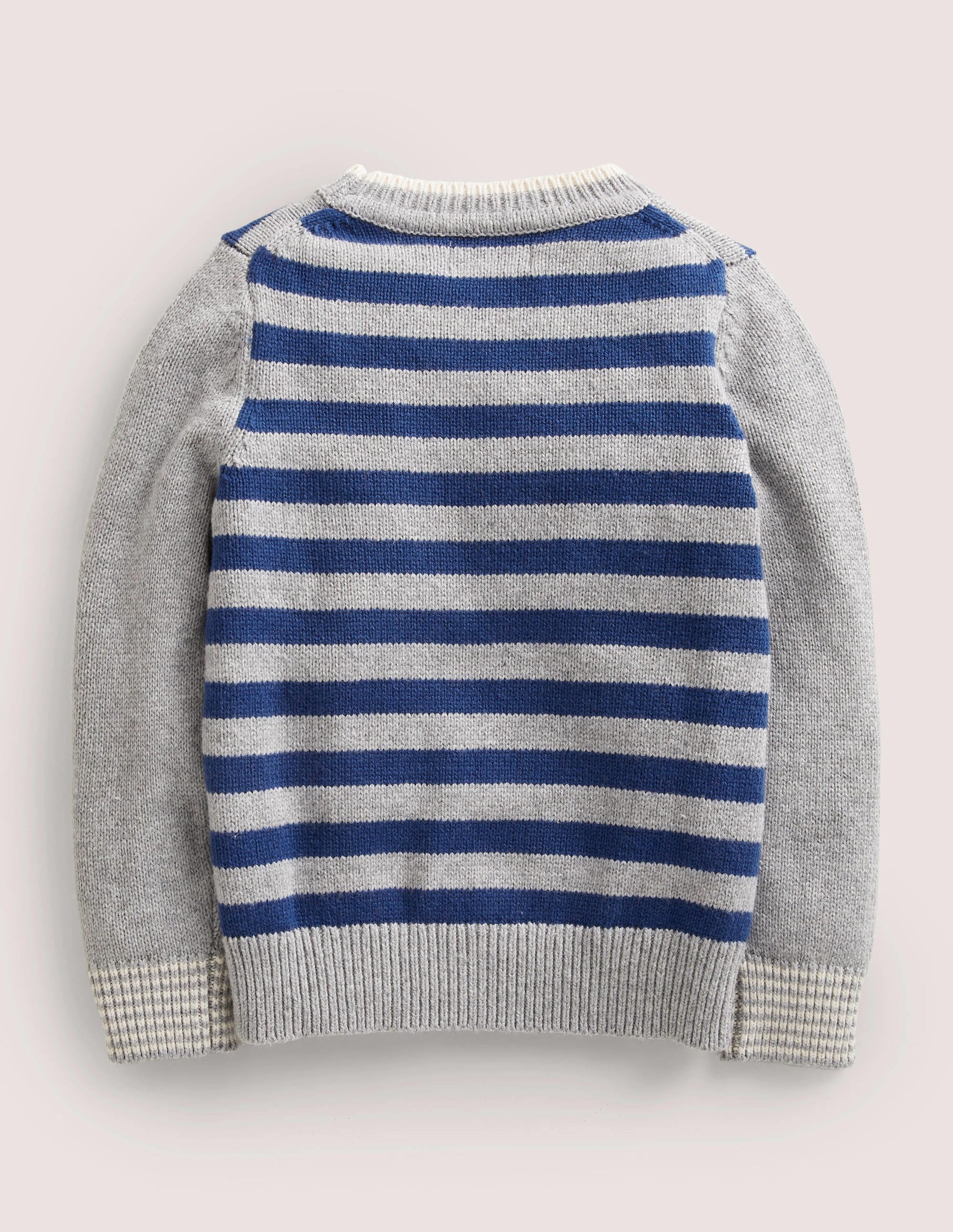 Pullover mit 3D-Polarbär-Navy/Grau, Gestreift, Polarbär - Image 2