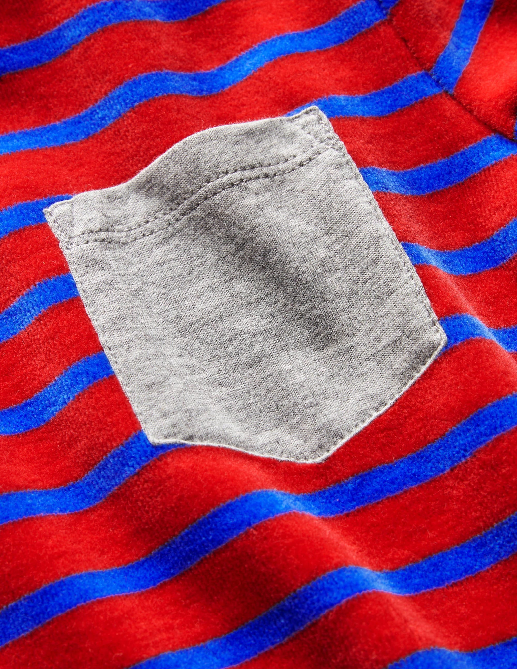 Velours-Oberteil ohne Logo-Rockabilly-Rot/Marokko-Blau - Image 3