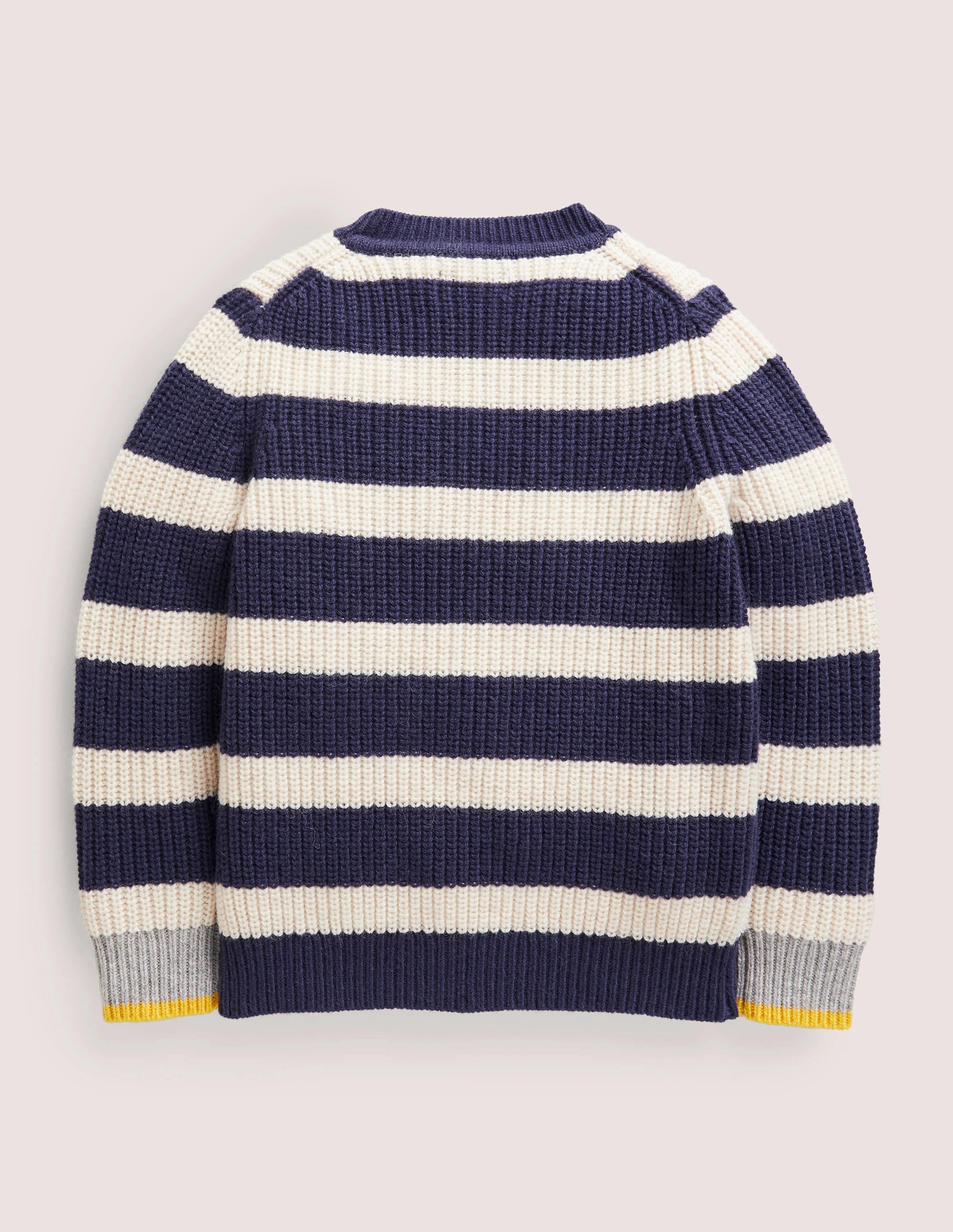 Chunky Knit Fishermans Jumper-College Navy - Image 2