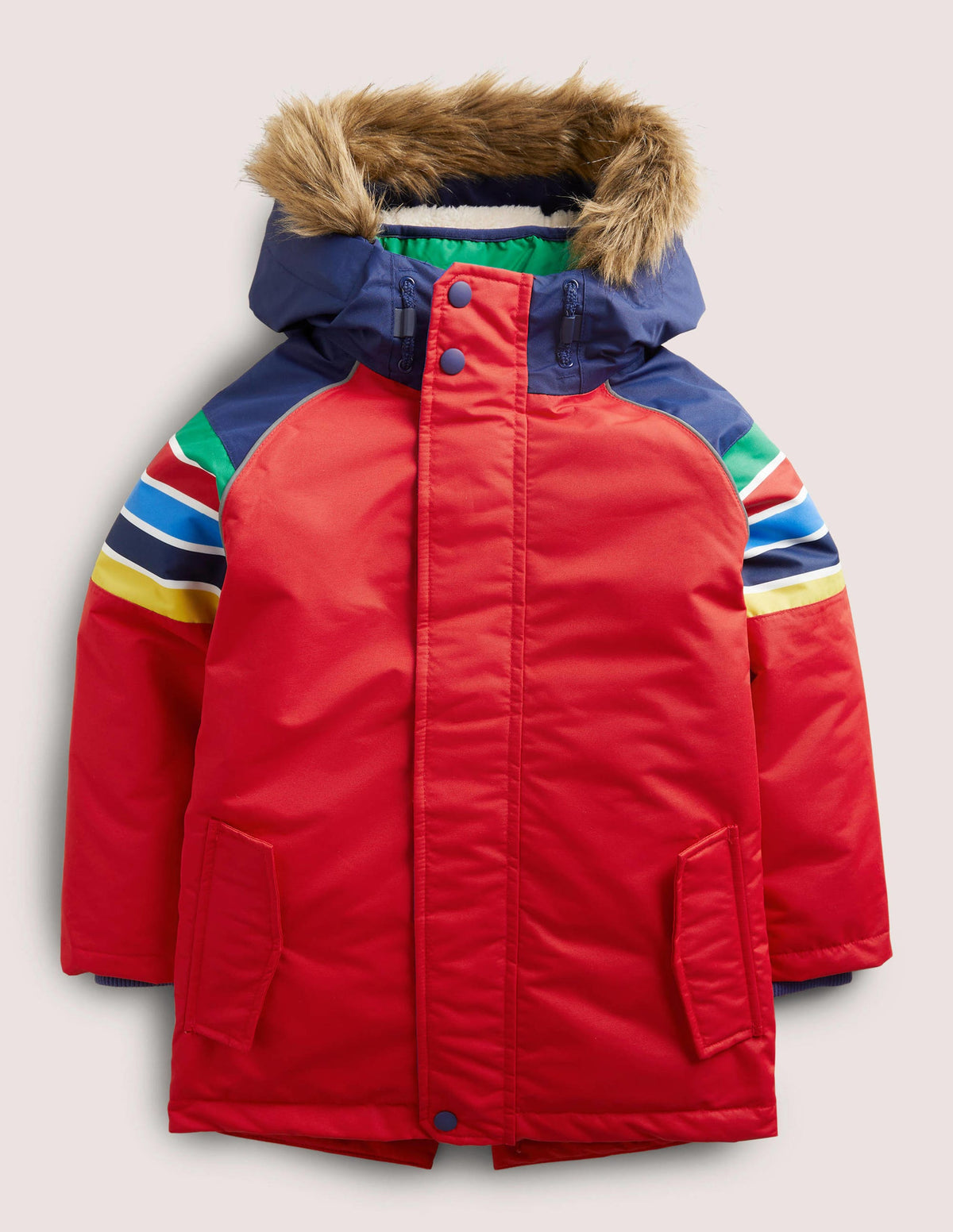 Red Rainbow 4-in-1 Waterproof Parka-Arc-en-ciel rouge rockabilly - Image 1