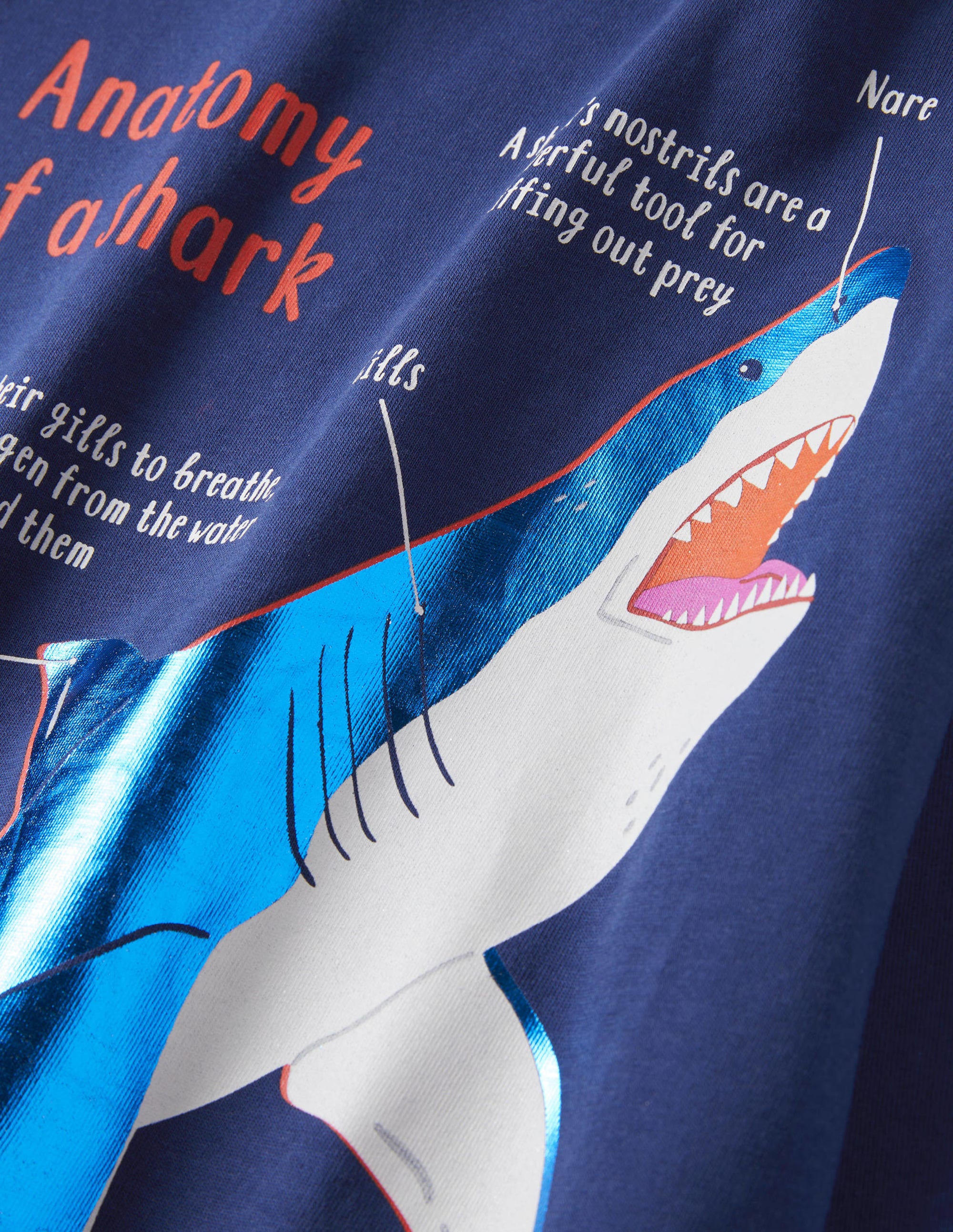 Crocodile T-shirt-College Navy Shark - Image 3