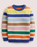 Mini-me Stripe Jumper-Oatmeal Rainbow Stripe