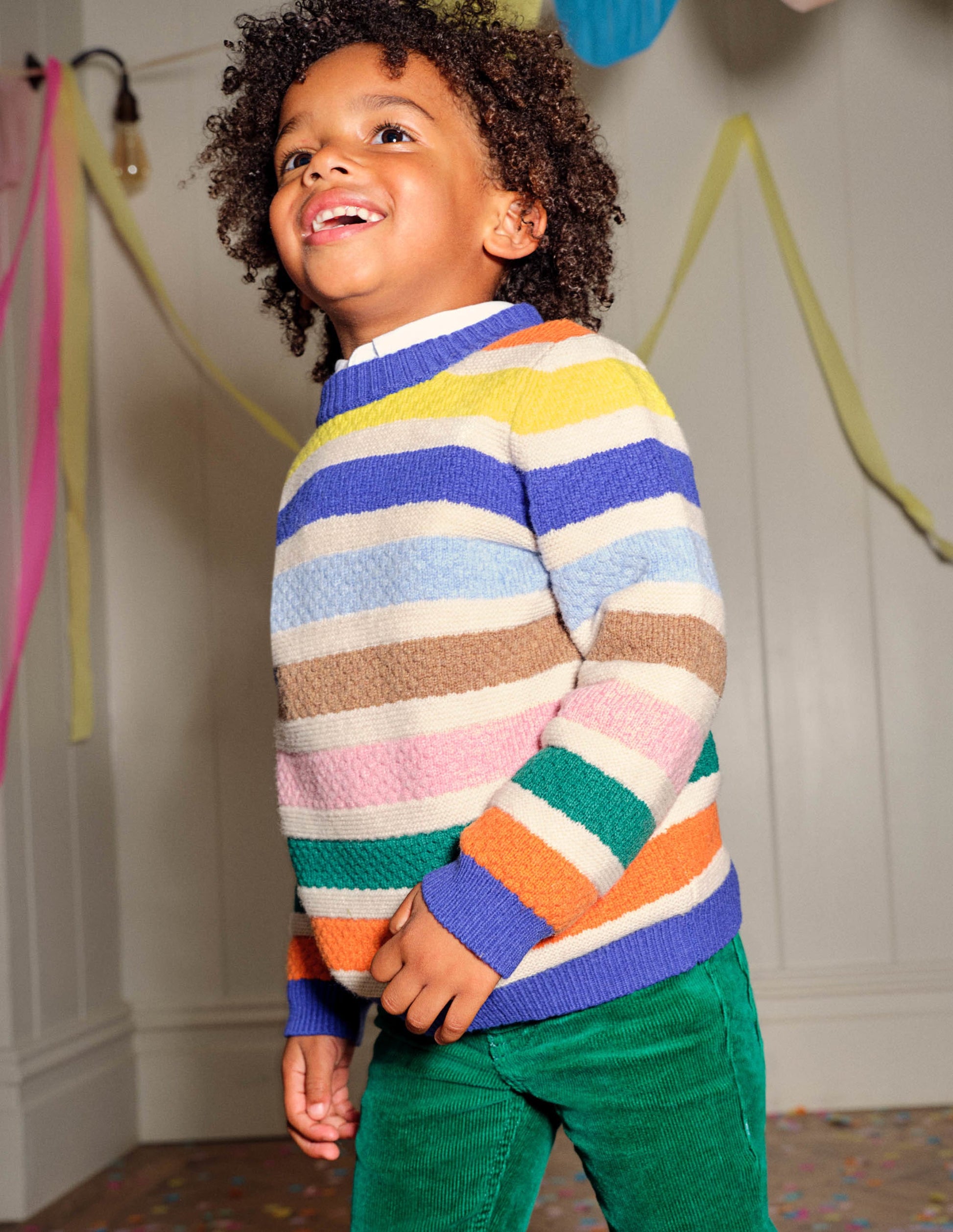 Mini-me Stripe Jumper-Oatmeal Rainbow Stripe-5