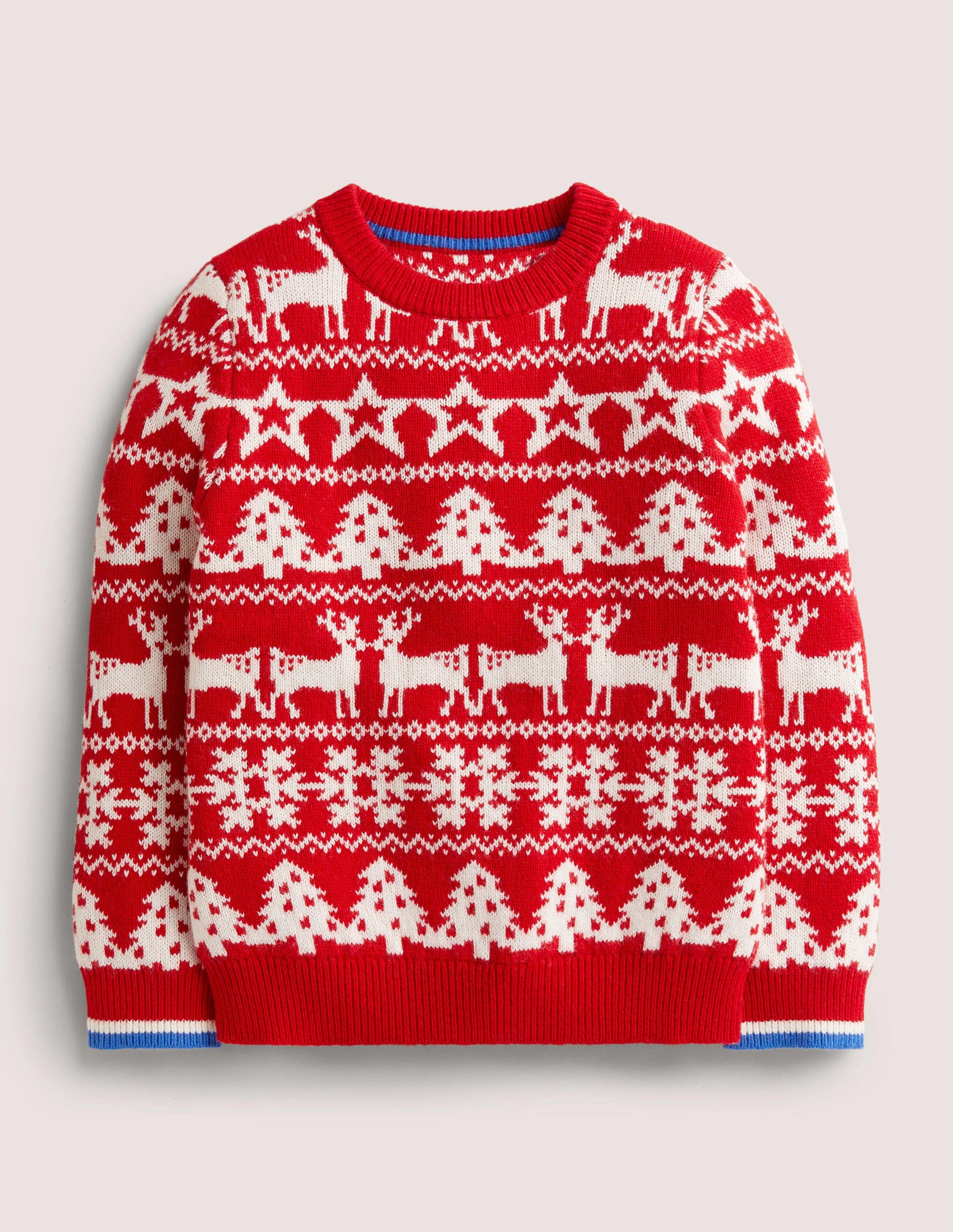 Red Fair Isle Christmas Jumper-Rouge rockabilly-1