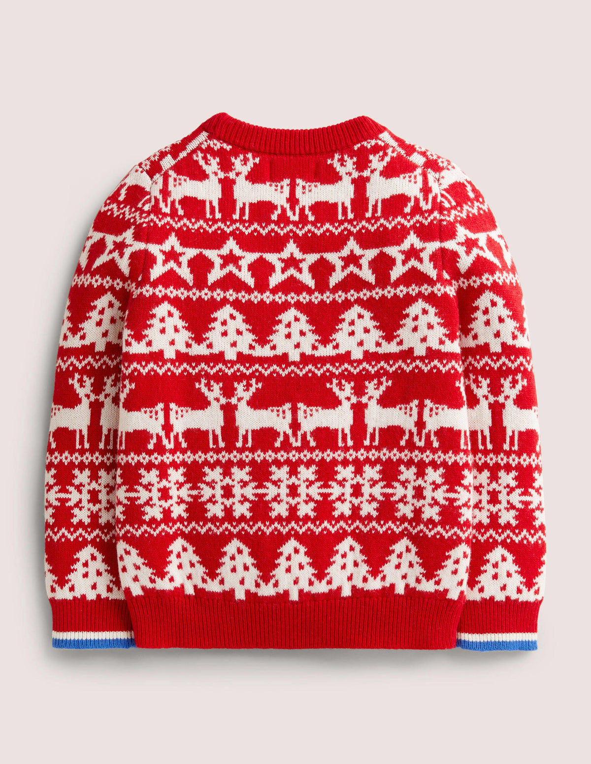 Red Fair Isle Christmas Jumper-Rouge rockabilly - Image 2