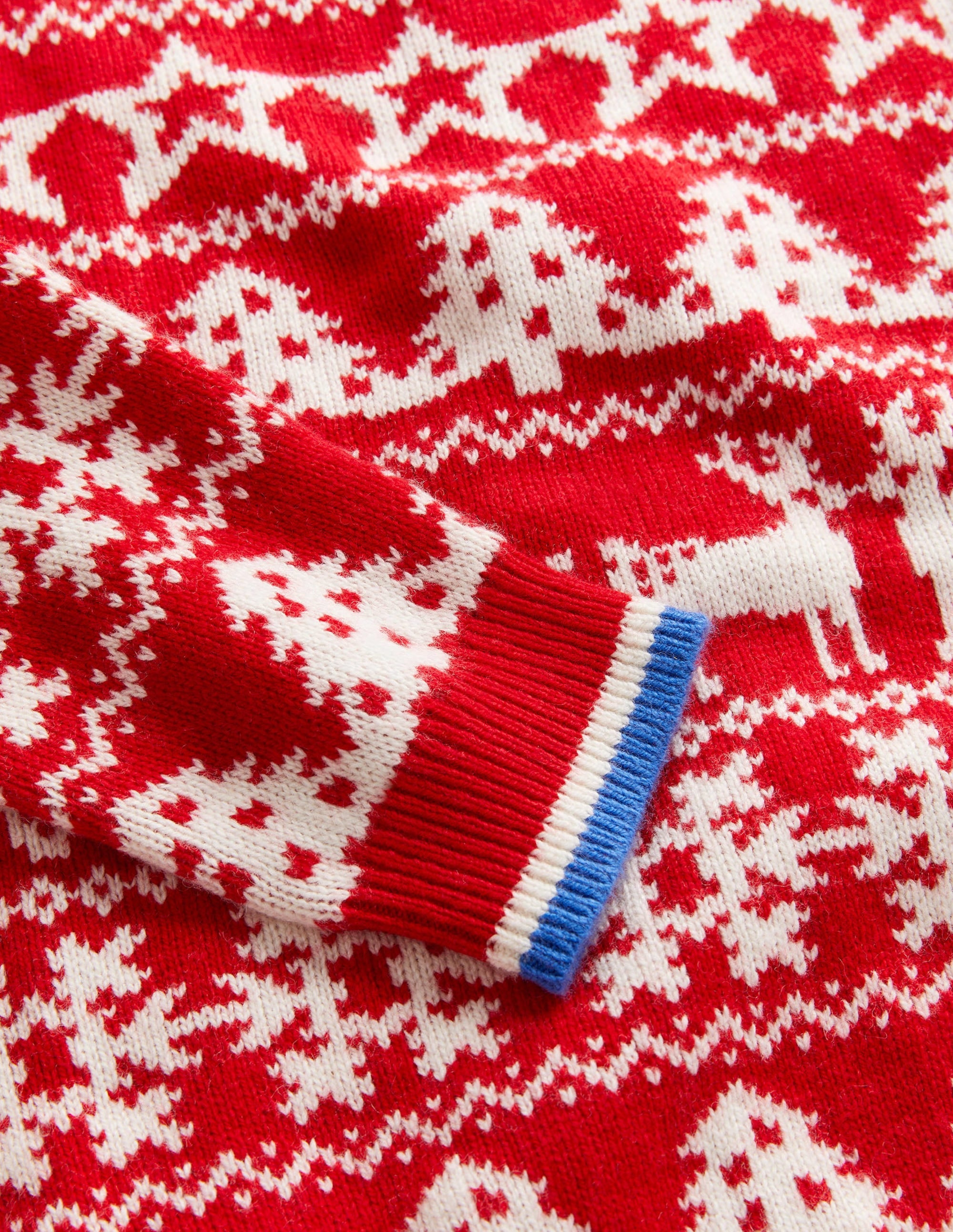 Red Fair Isle Christmas Jumper-Rouge rockabilly - Image 3