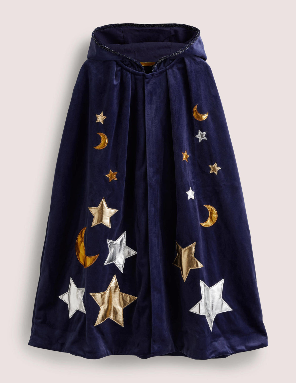 Navy Embroidered Stars Velvet Halloween Cape-Schuluniform-Navy - Image 1