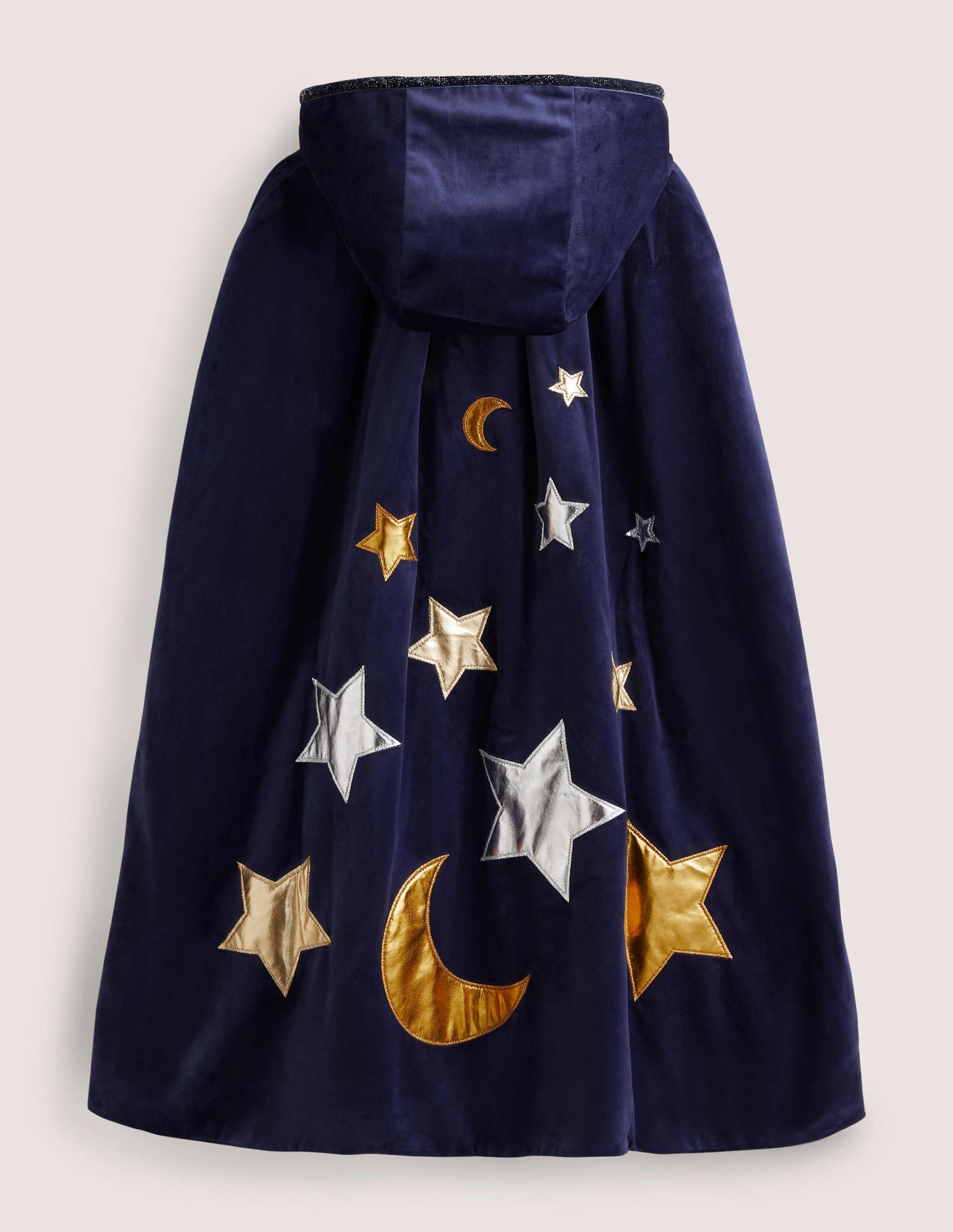 Navy Embroidered Stars Velvet Halloween Cape-Schuluniform-Navy - Image 2