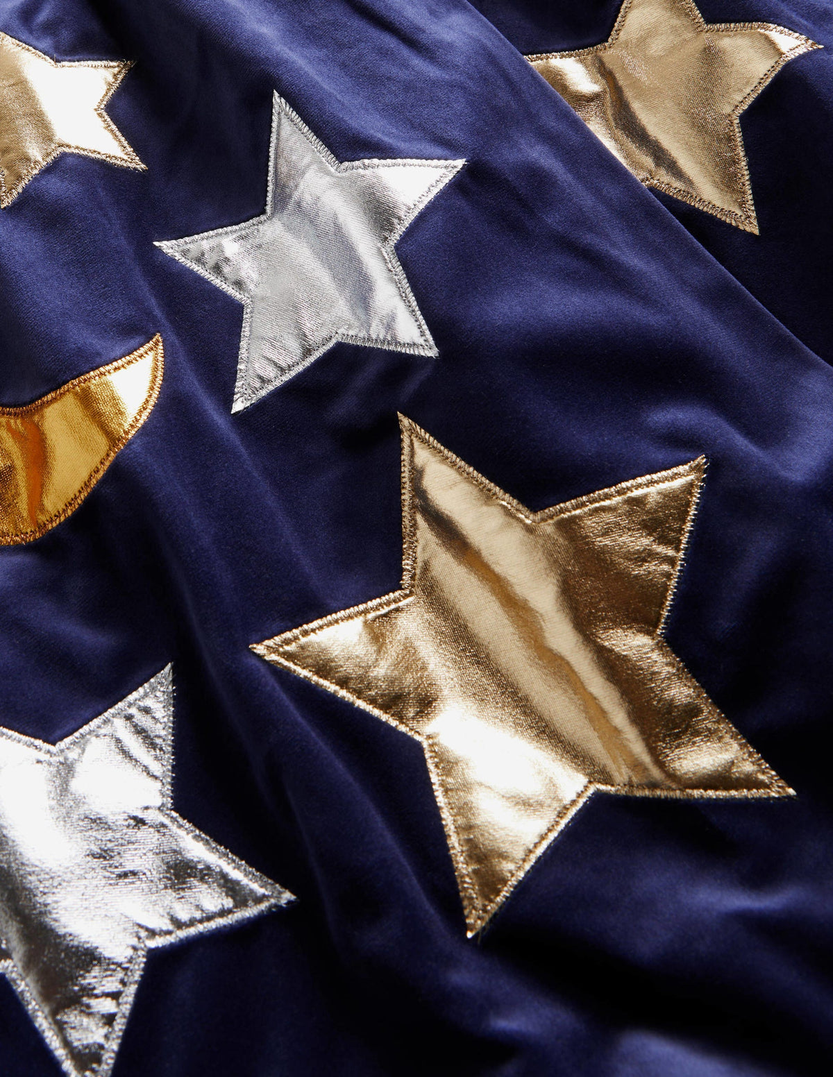 Navy Embroidered Stars Velvet Halloween Cape-Schuluniform-Navy - Image 3